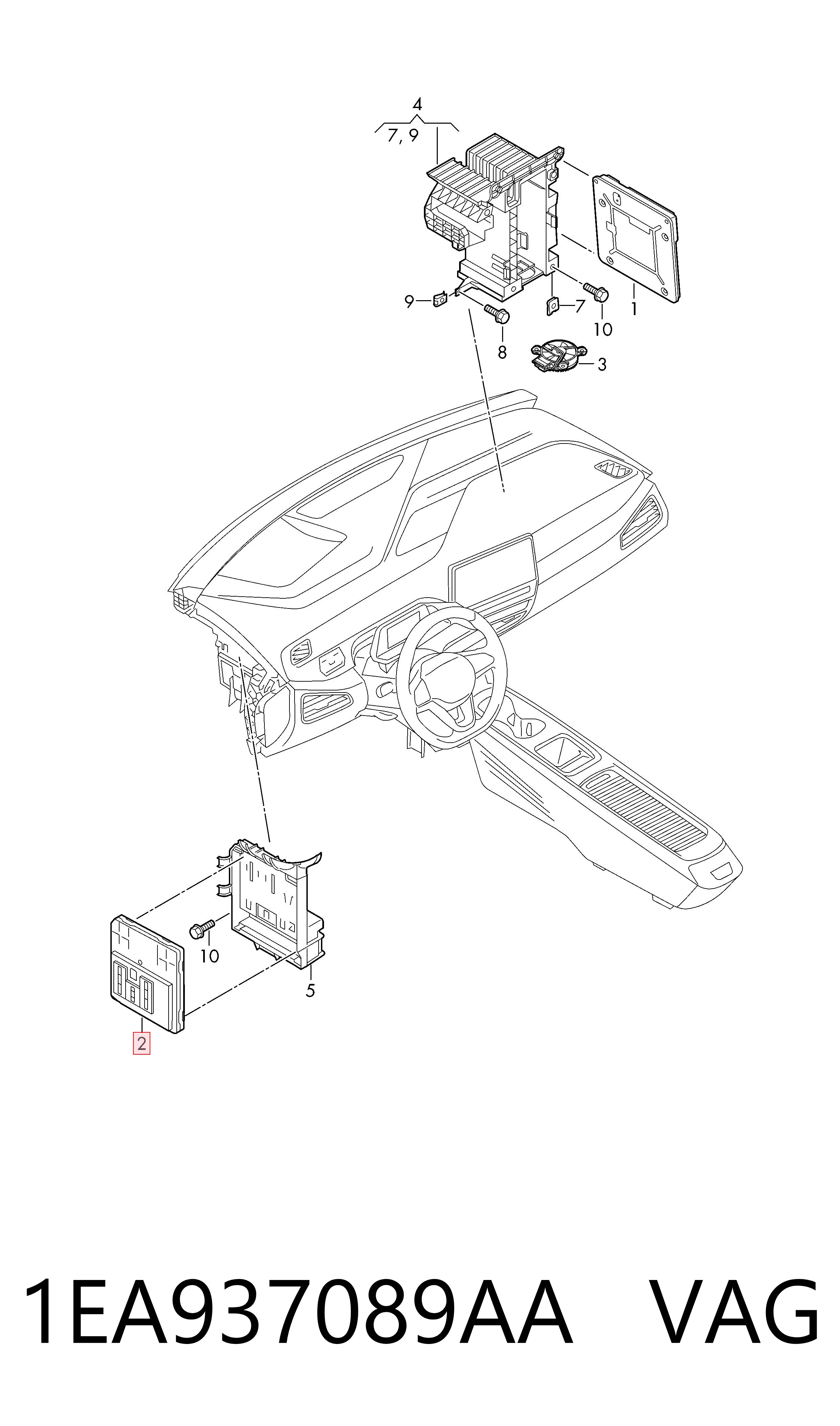 Компьютер бортовой VAG 1EA937089AA цена, от 197.74 USD