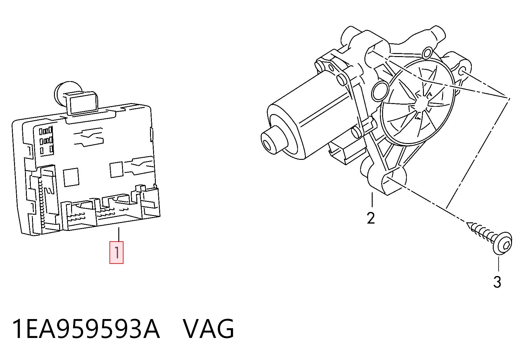 1EA959593A VAG Блок комфорта передней двери