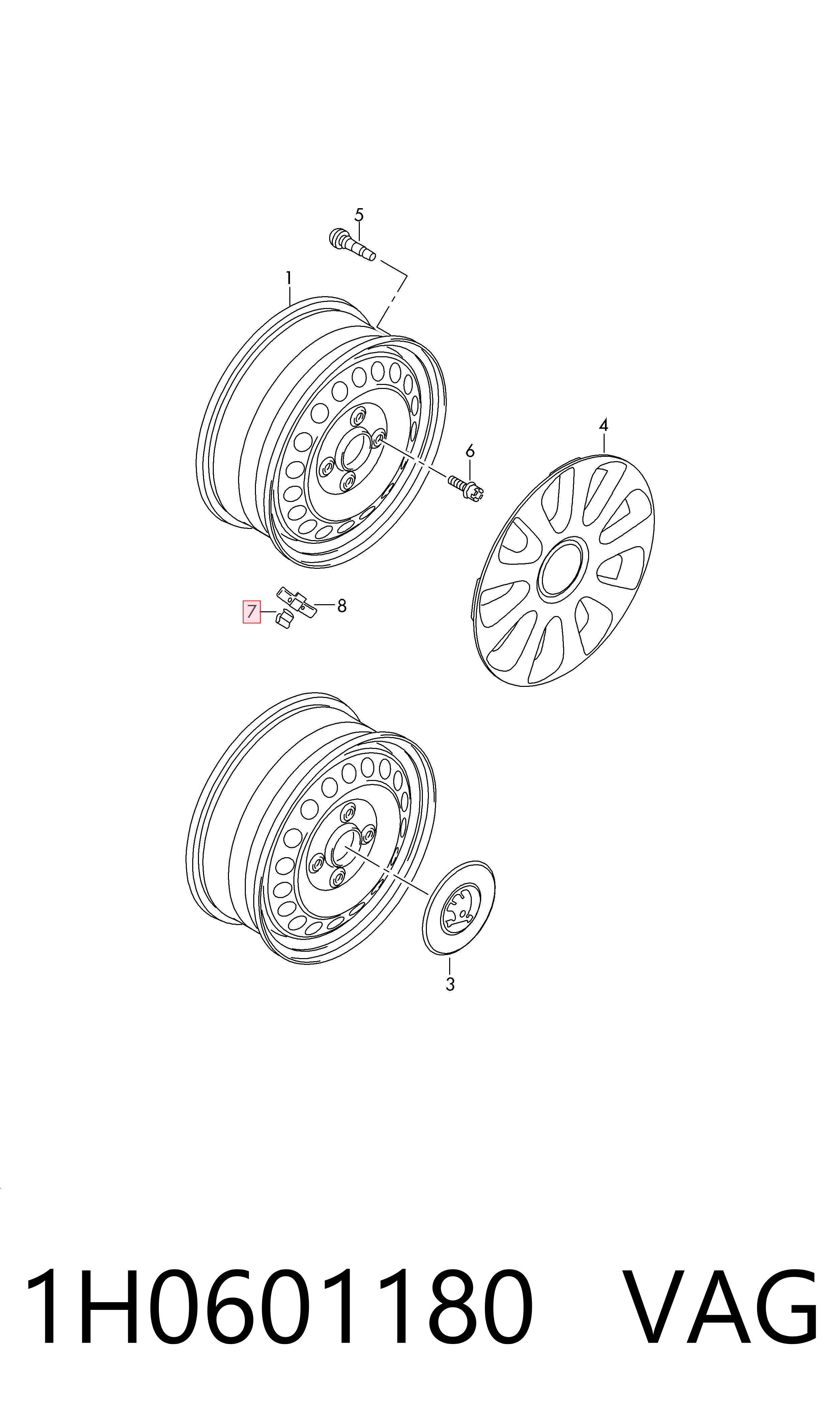  VAG 1H0601180 цена, от 0.13 USD