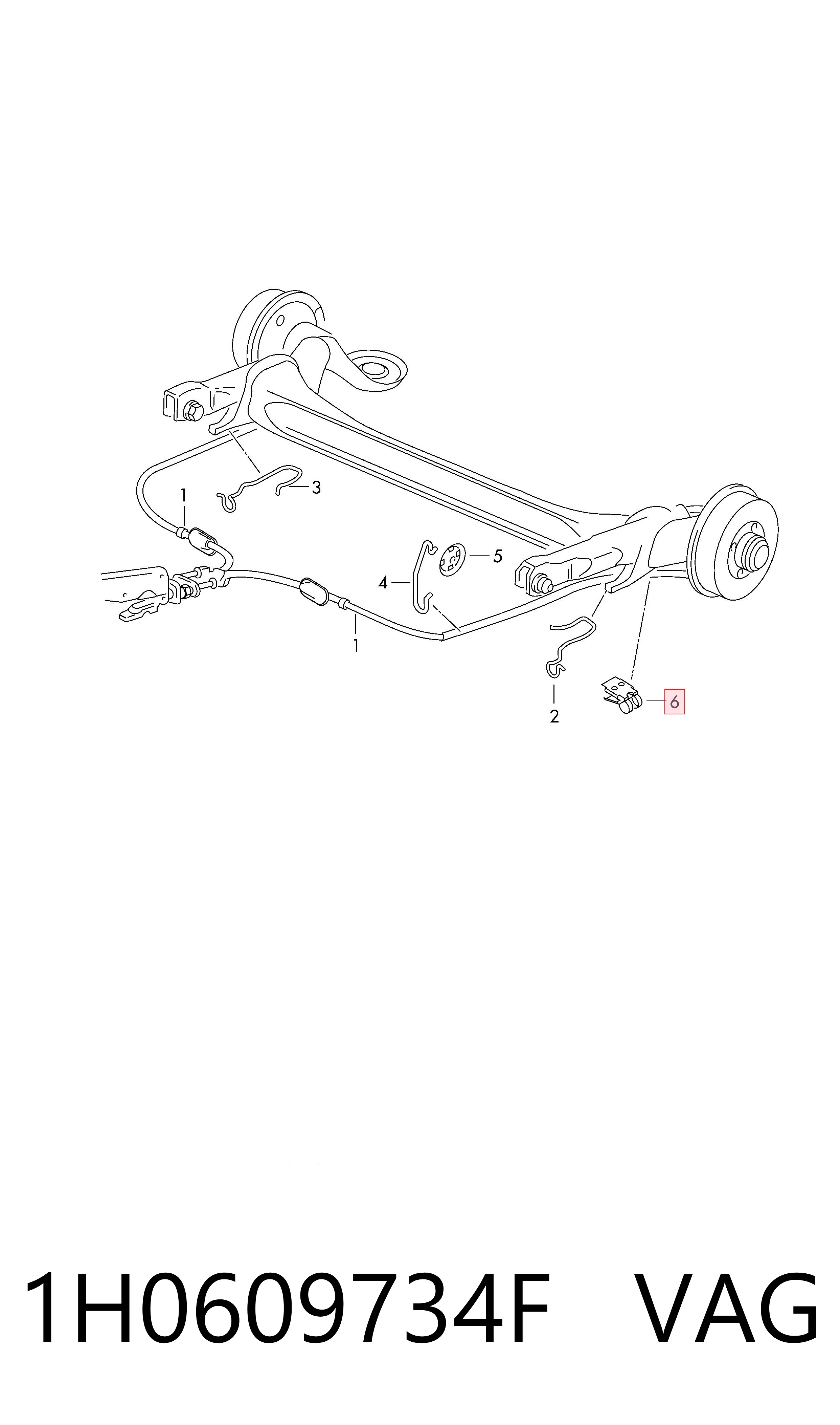 Пружинная защелка суппорта VAG 1H0609734F цена, от 2.89 USD