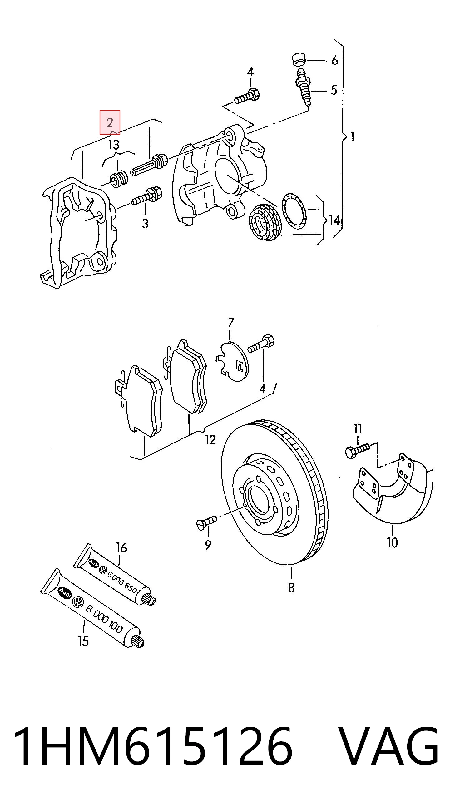 Скоба суппорта переднего на Volkswagen Polo III 6KV2