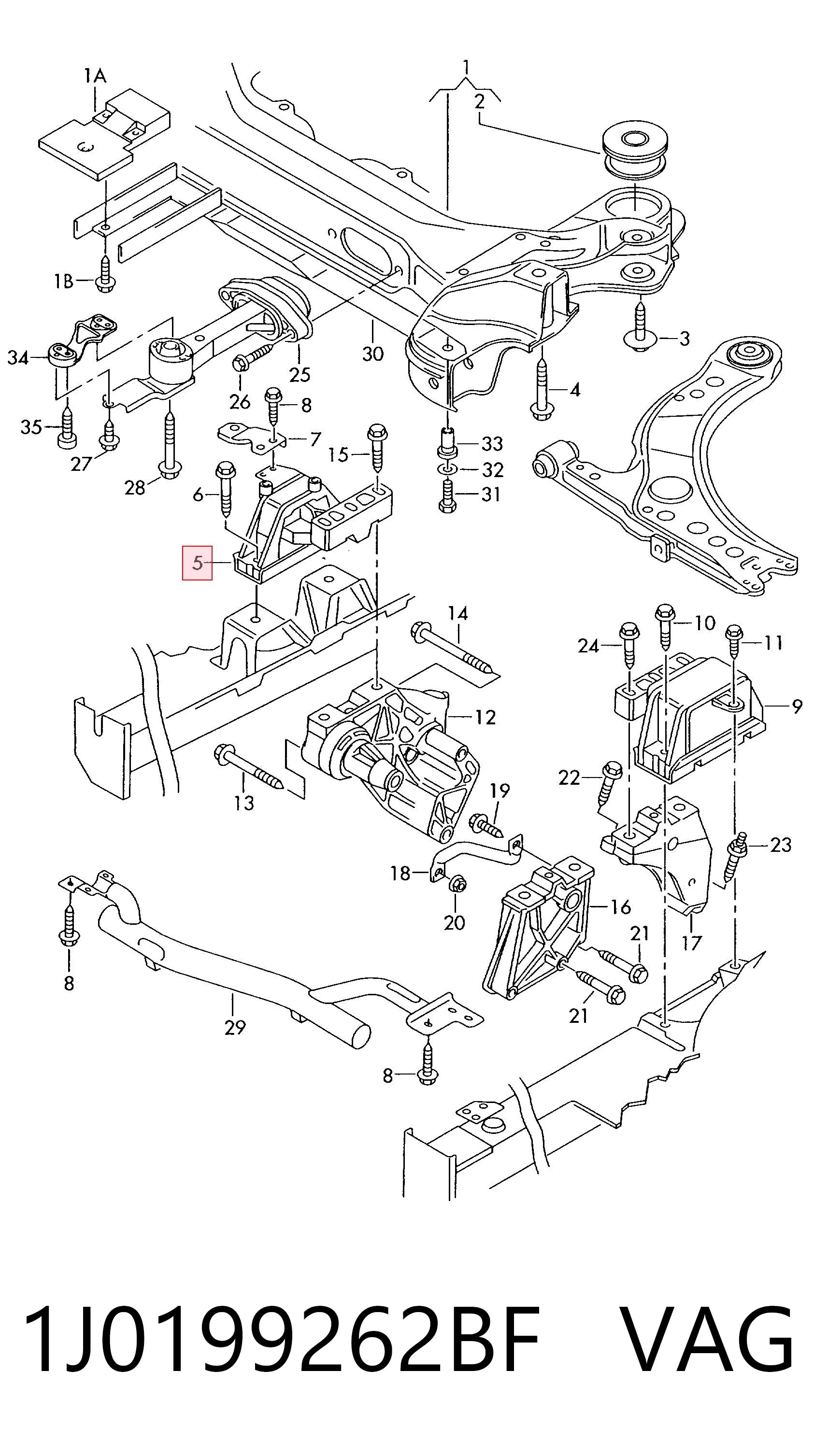 Подушка двигателя VAG 1J0199262BF цена, от 20.58 USD