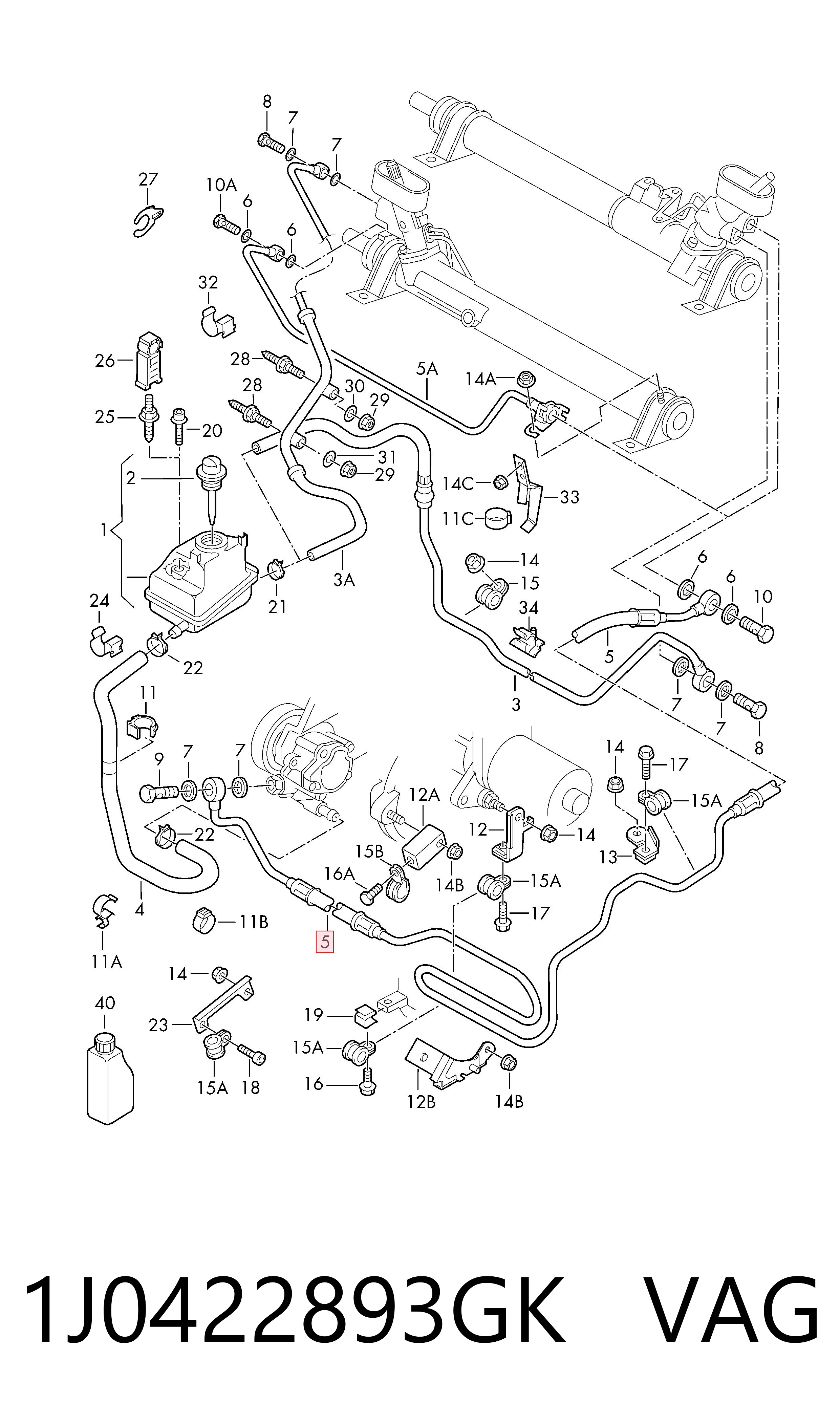 Трубка высокого давления ГУР AND 3T422002