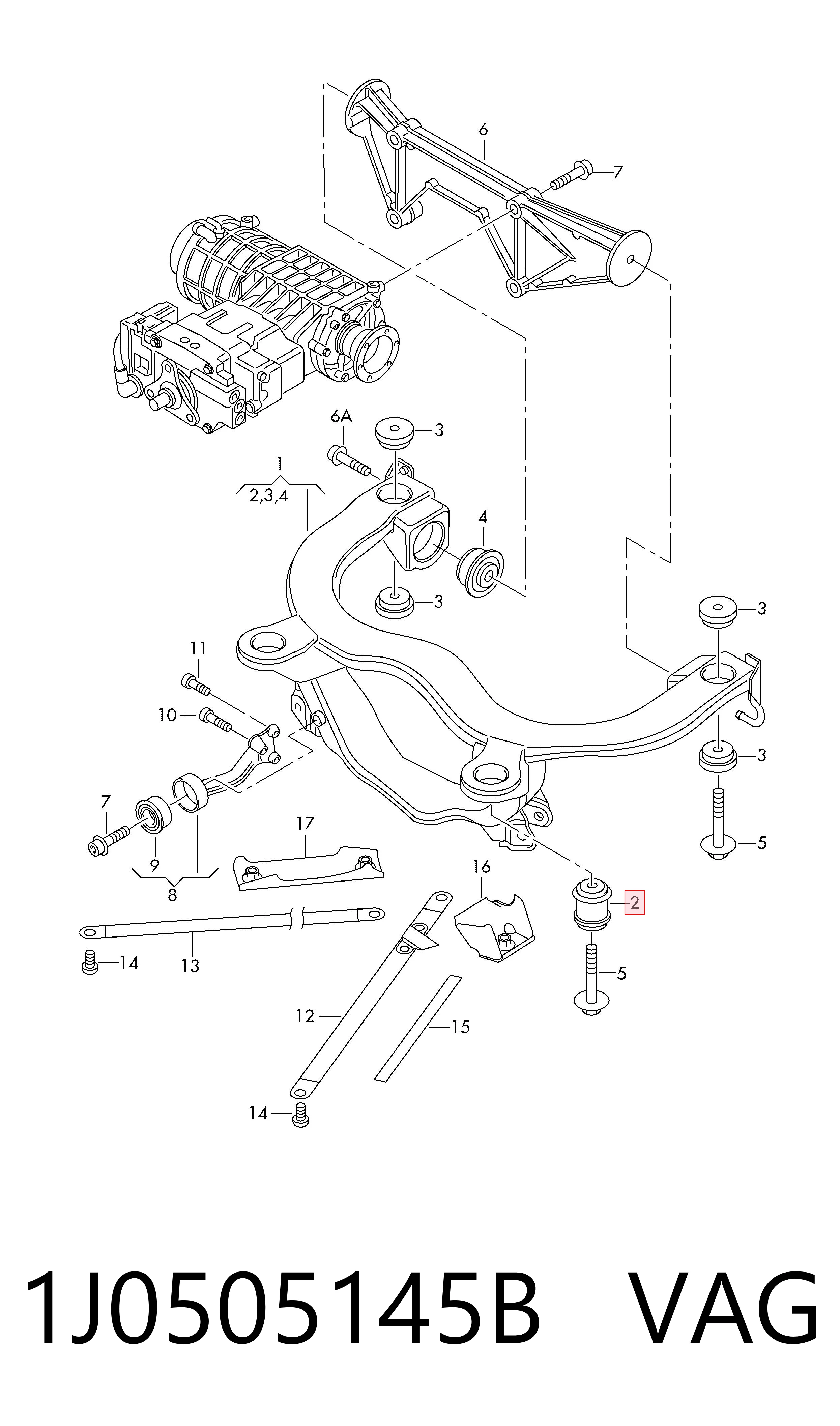 Сайлентблок заднего подрамника Audi TT купе (8N3) (1998 - 2006) цена, от 13.35 USD