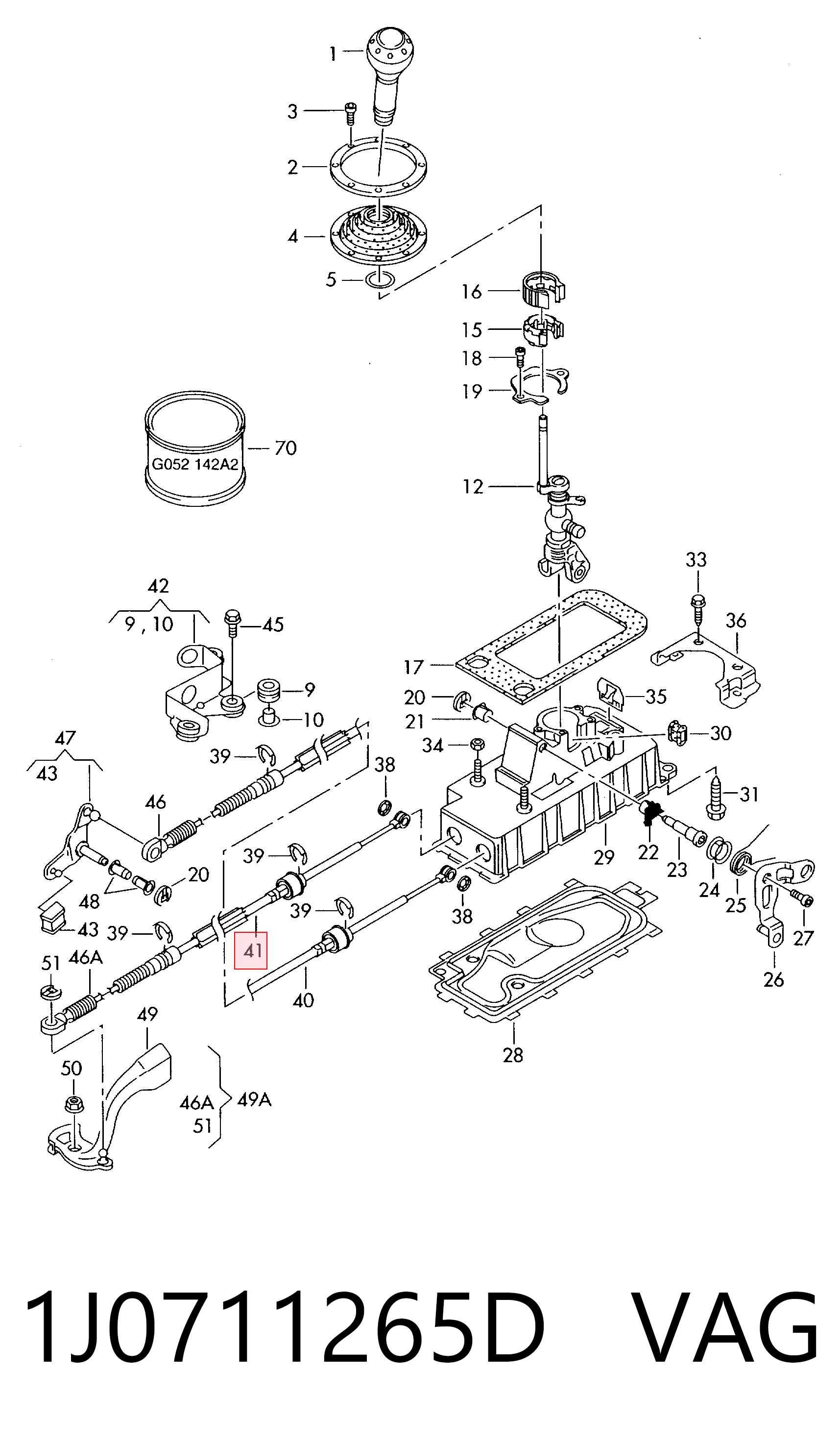 Трос переключения передач 3L711024 AND