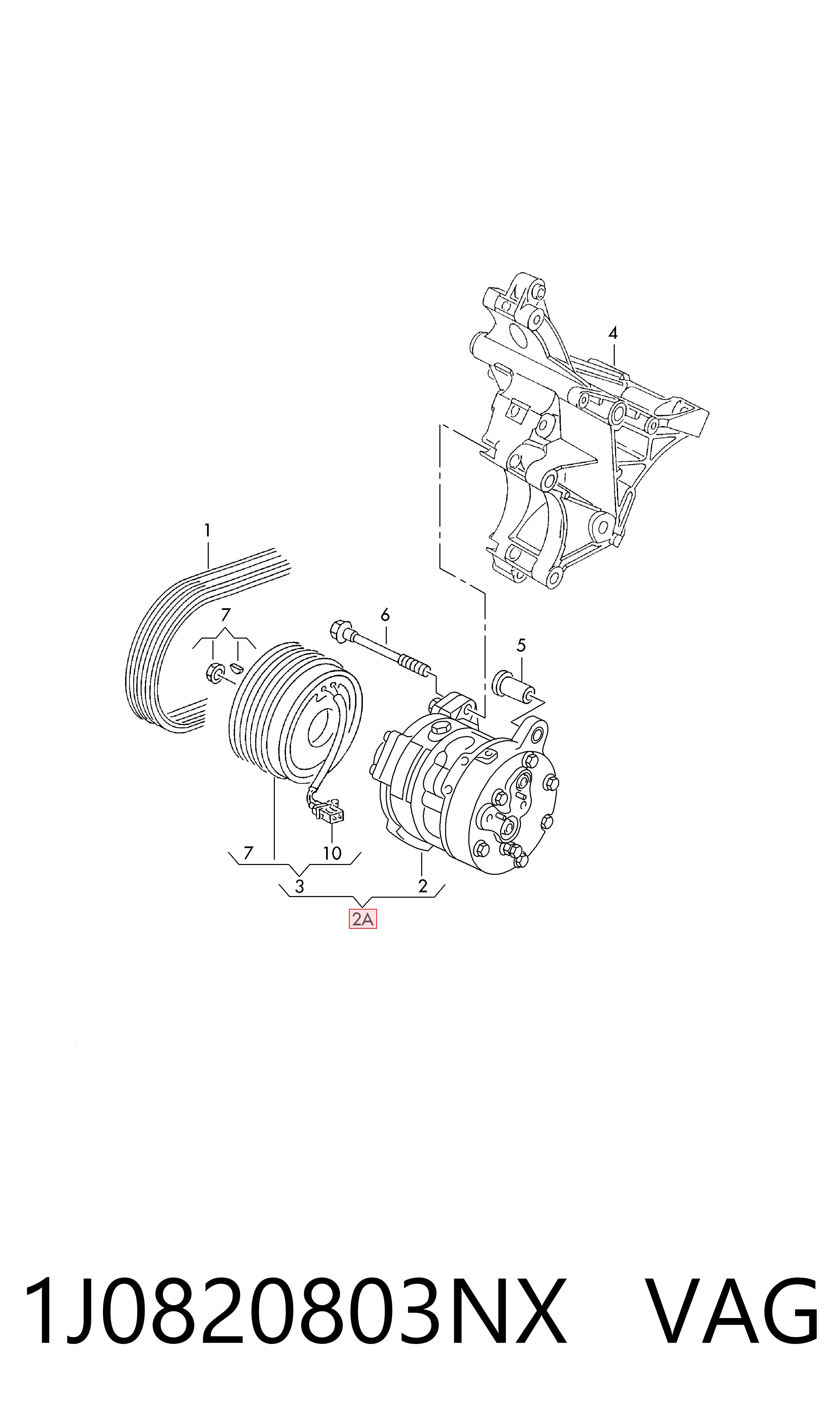 1J0820803NX VAG Компрессор хладагента