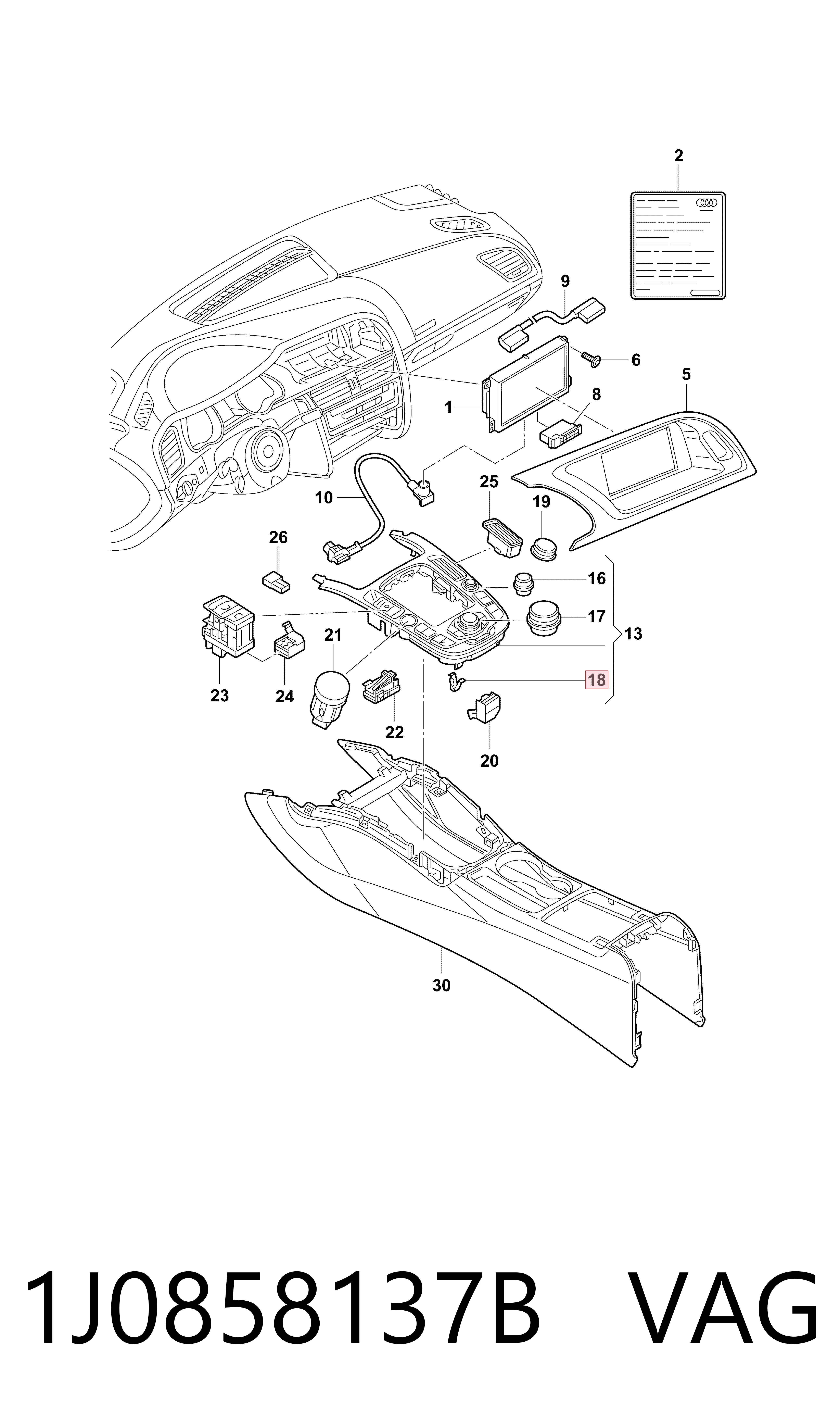 Купить 1J0858137B Bentley Пистон крепления подкрылок