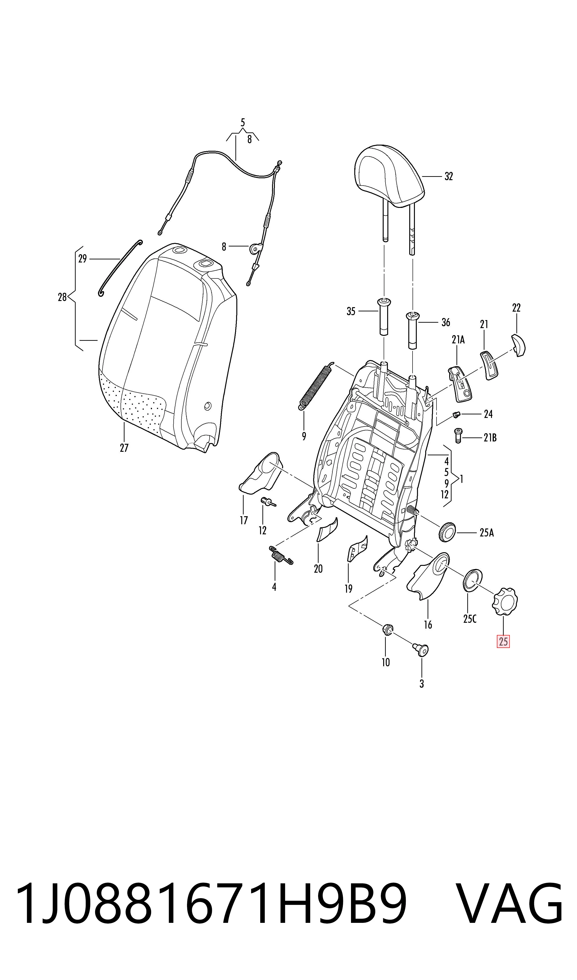Ручка регулировки спинки сиденья AND 30881008 цена, от 19.86 USD