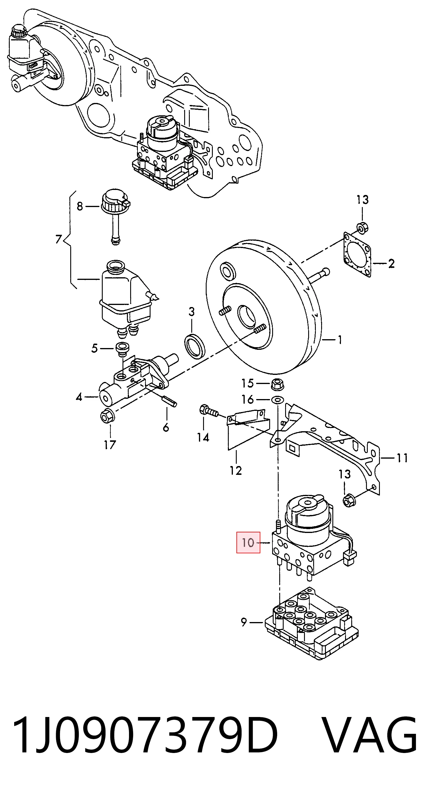 Блок управления АБС  Ford 1J0907379G