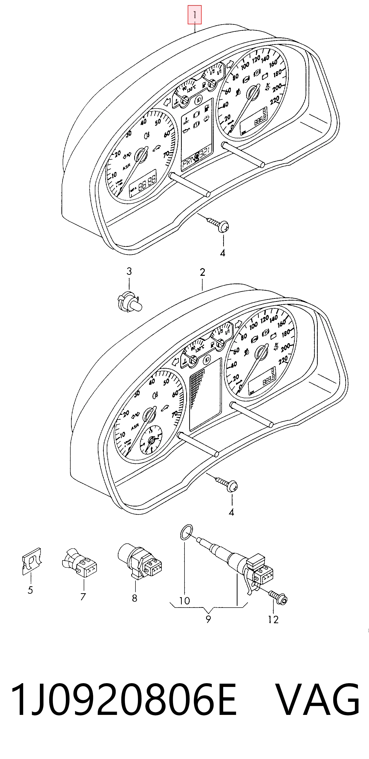 1J0920806E VAG Щиток приборов