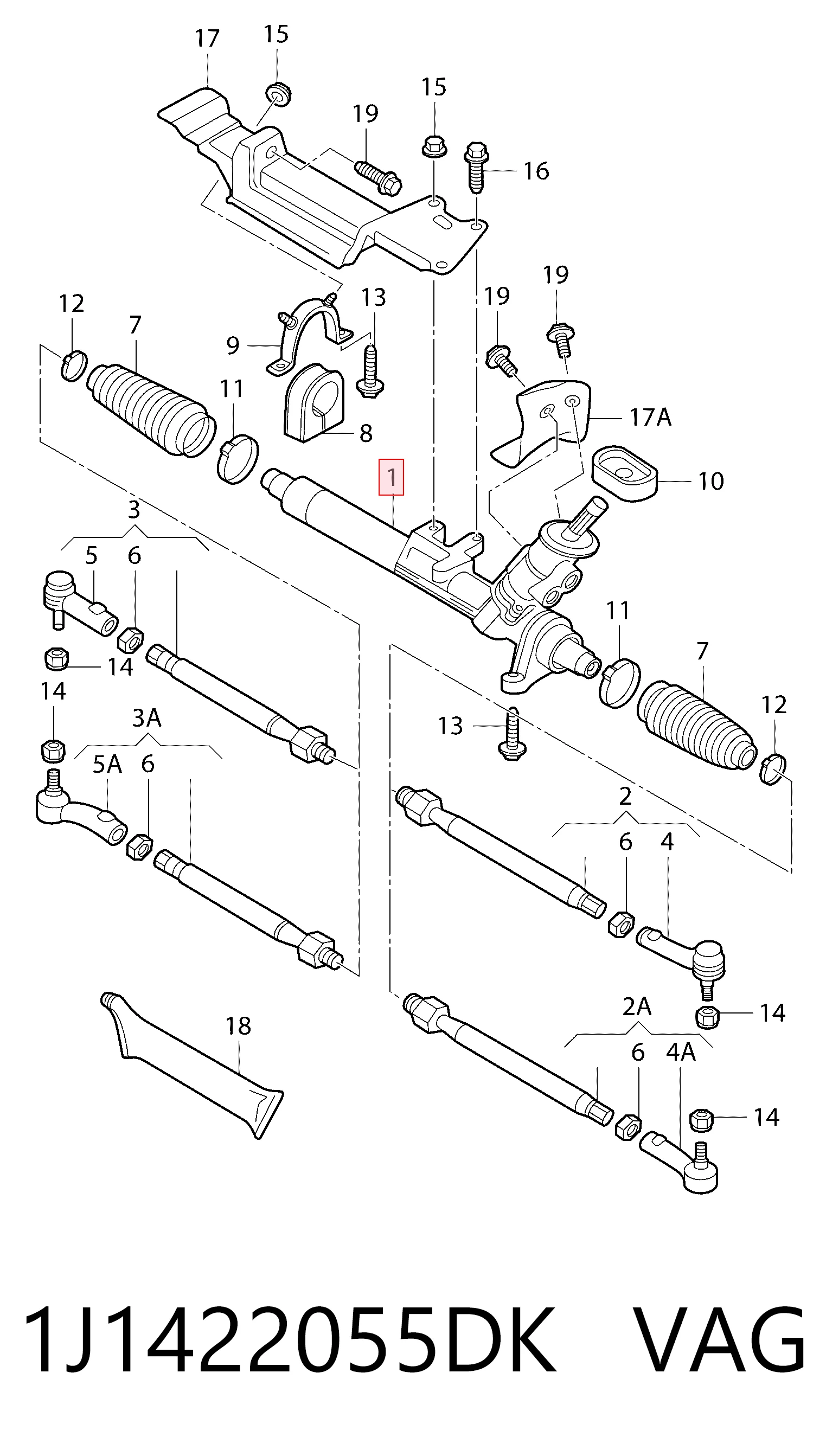 1J1422055DK VAG Управление рулевое в сборе
