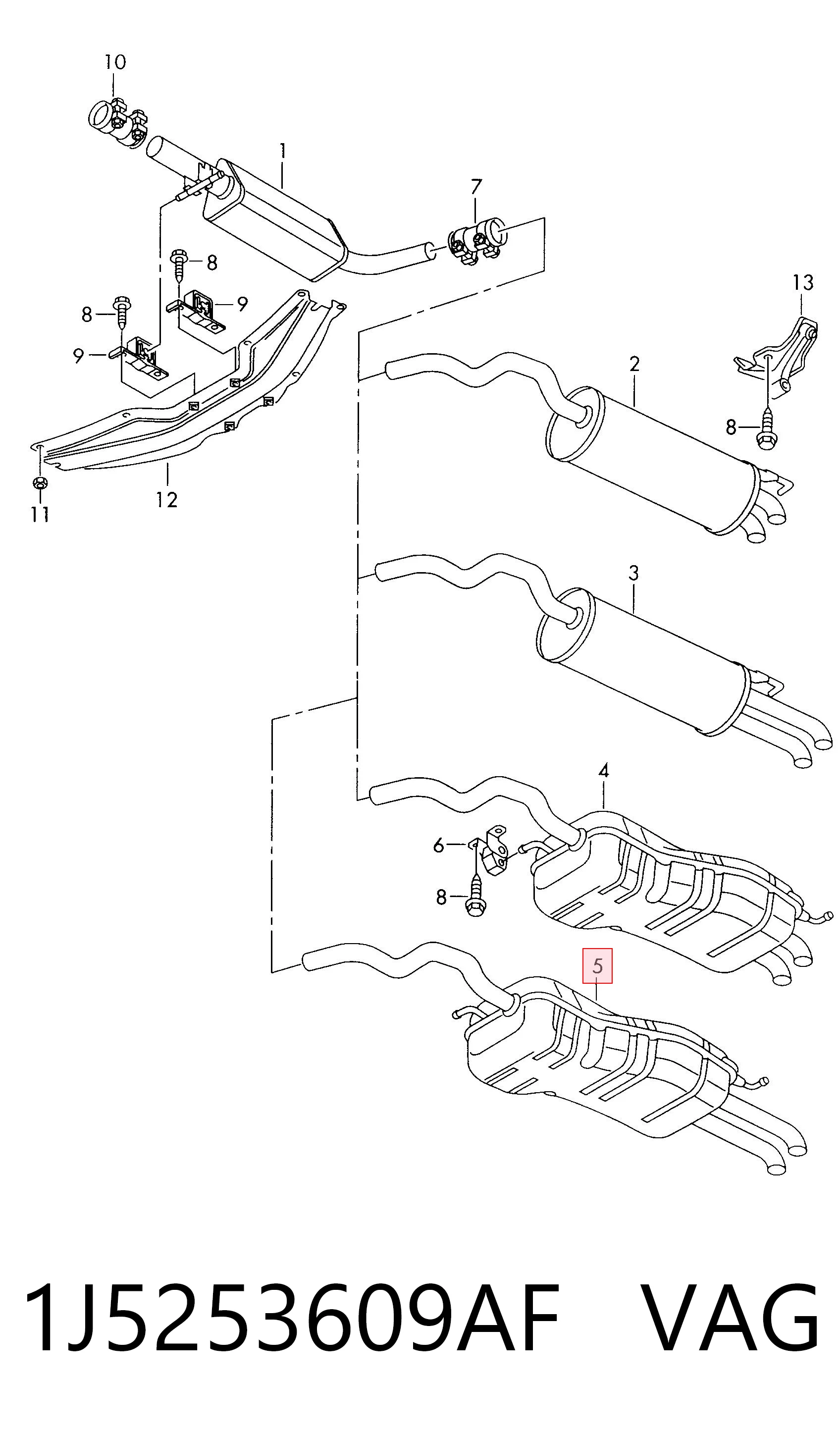 Глушитель задний ASM21026 Asmet