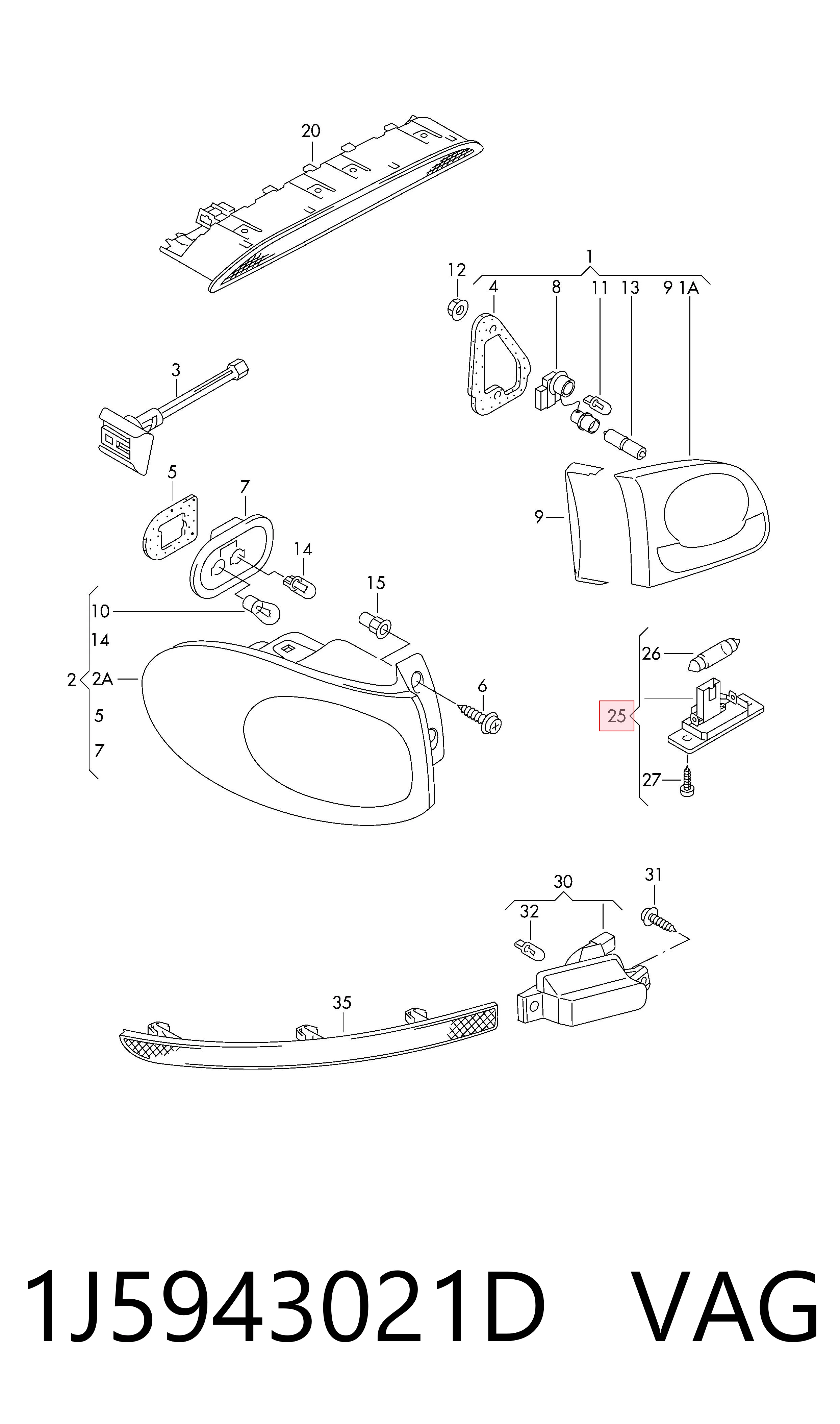 1J5943021D VAG Фонарь освещения номера