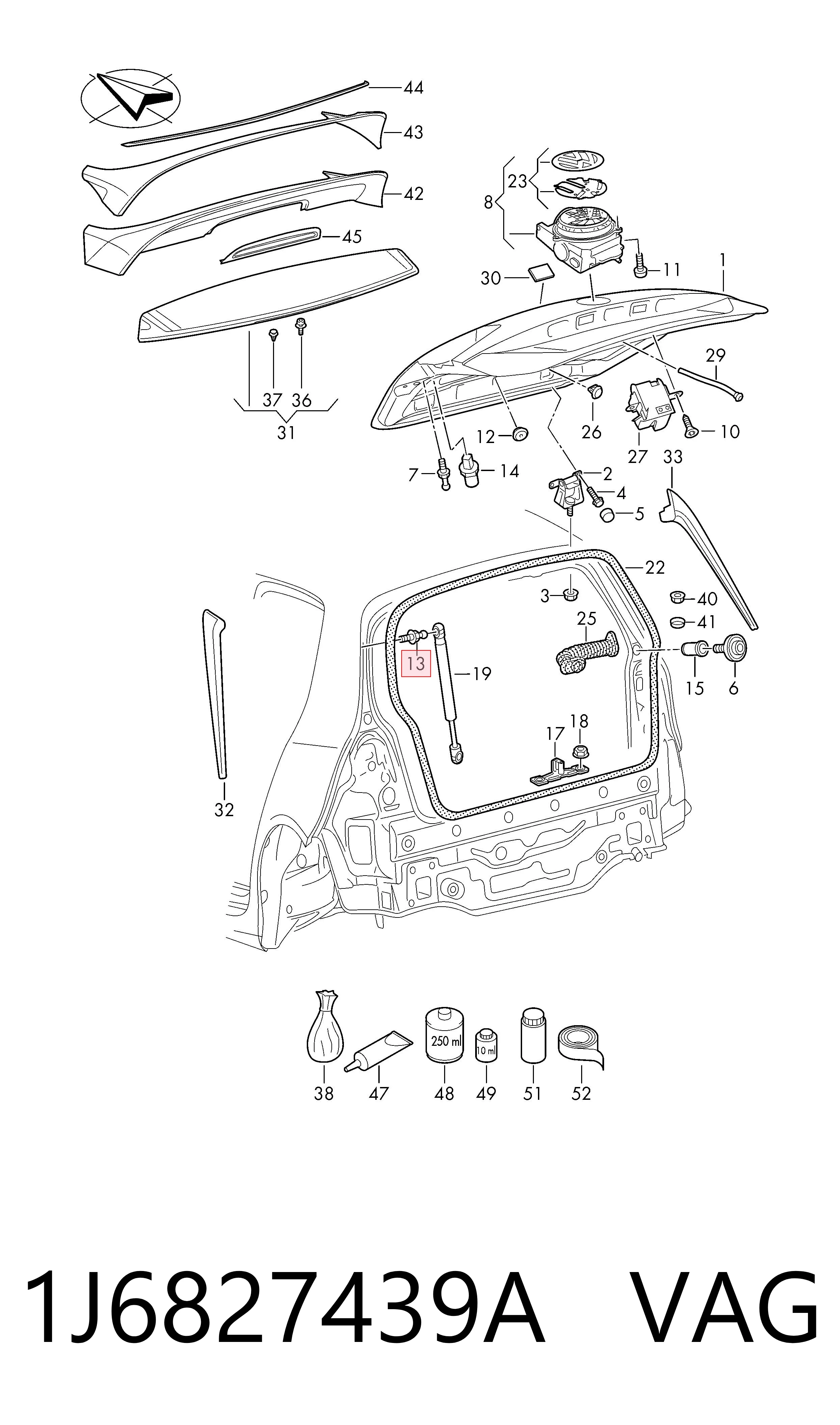 1J6827439A VAG Болт (гайка) крепежа