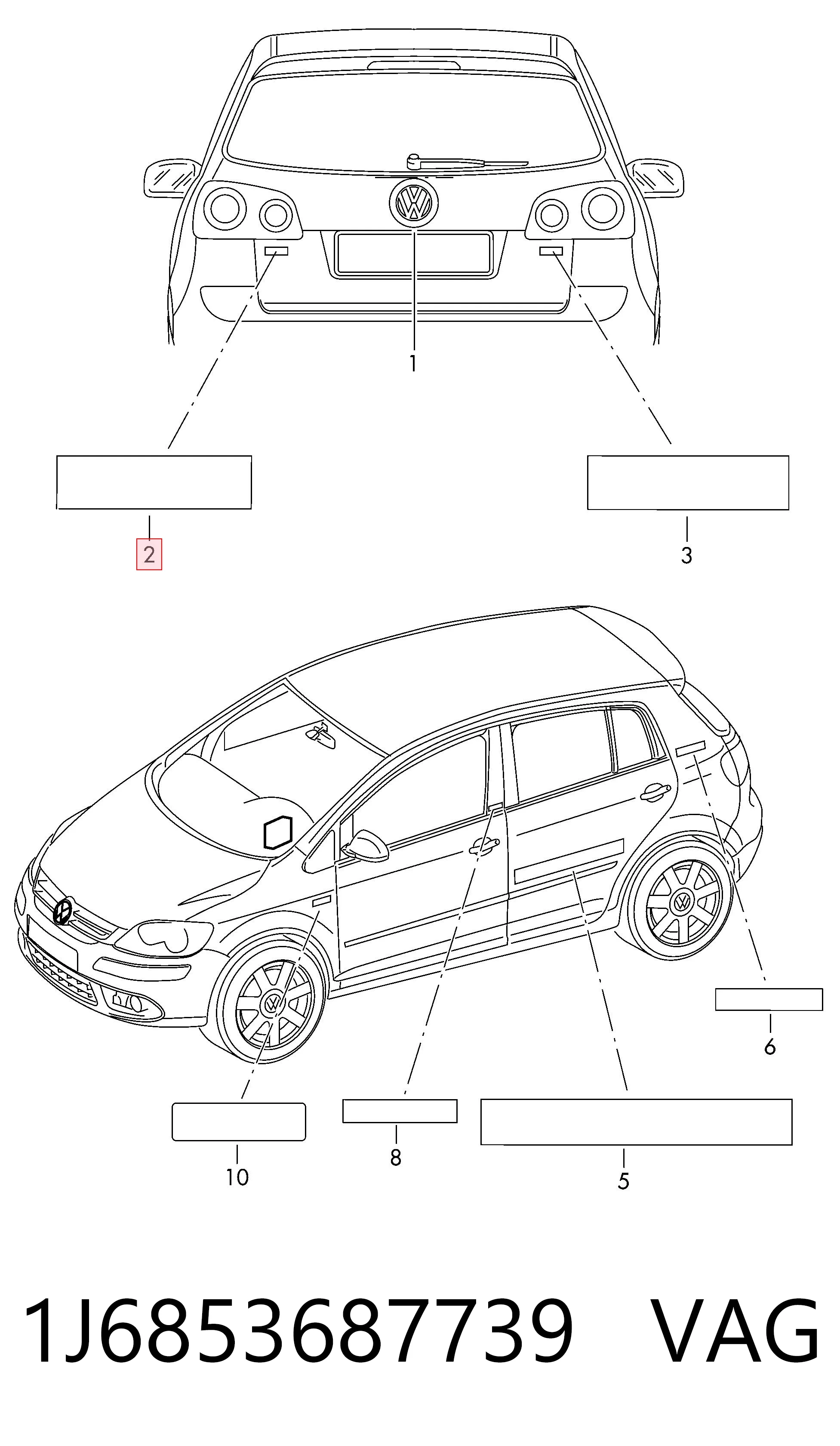 Фирменный значок VAG 1J6853687739 цена, от 13.94 USD