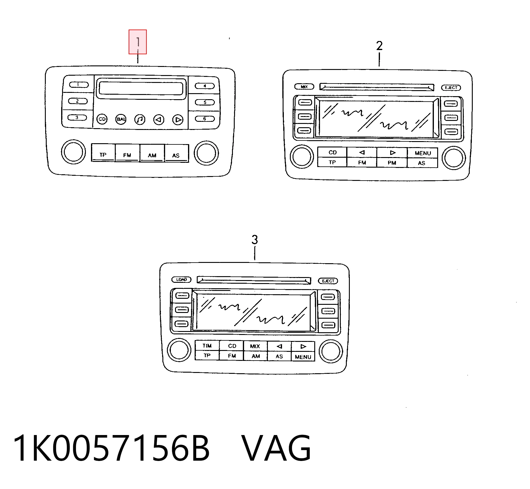1K0057156B VAG Радиоприемник