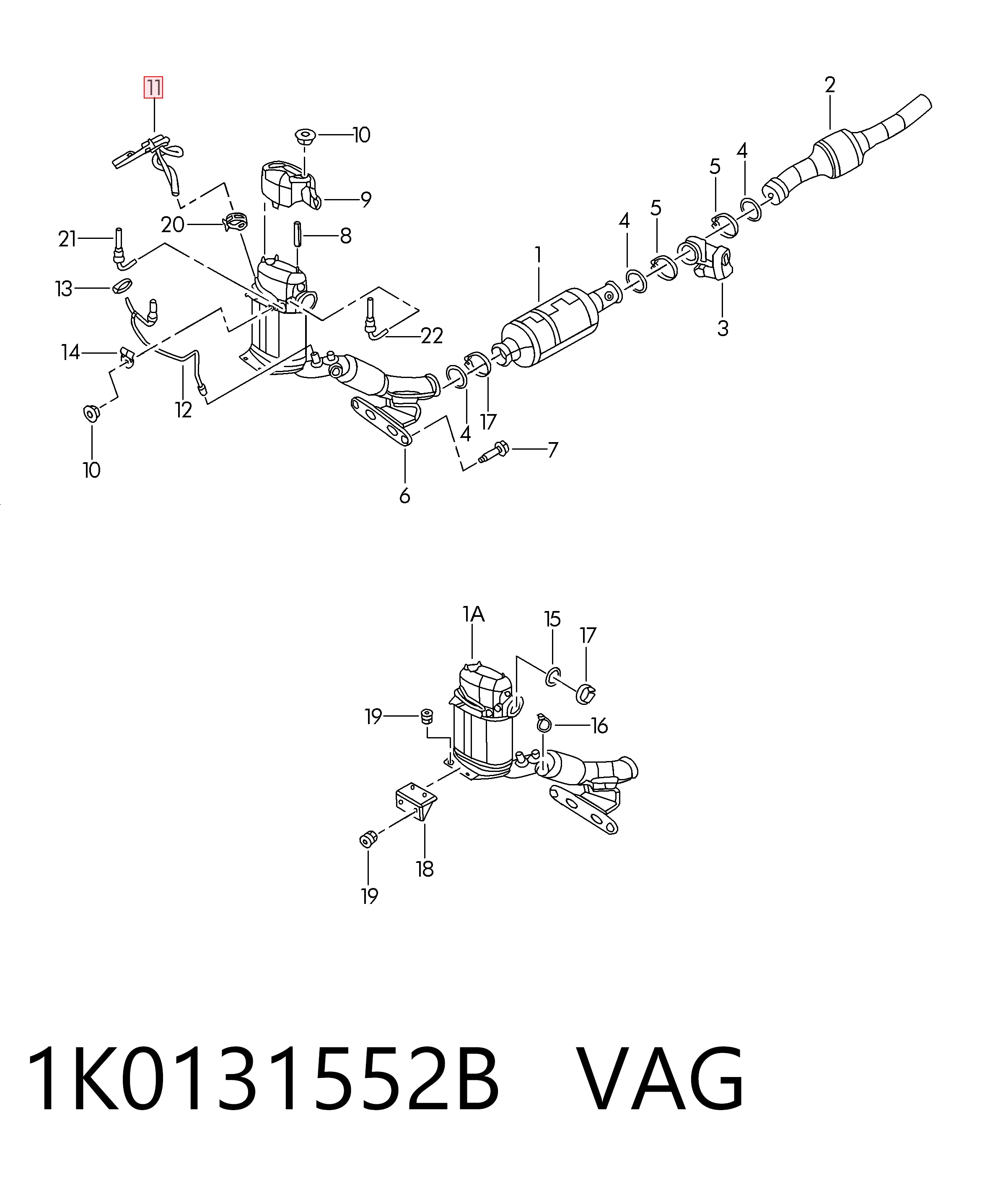 1K0131552B VAG Датчик давления выхлопных газов