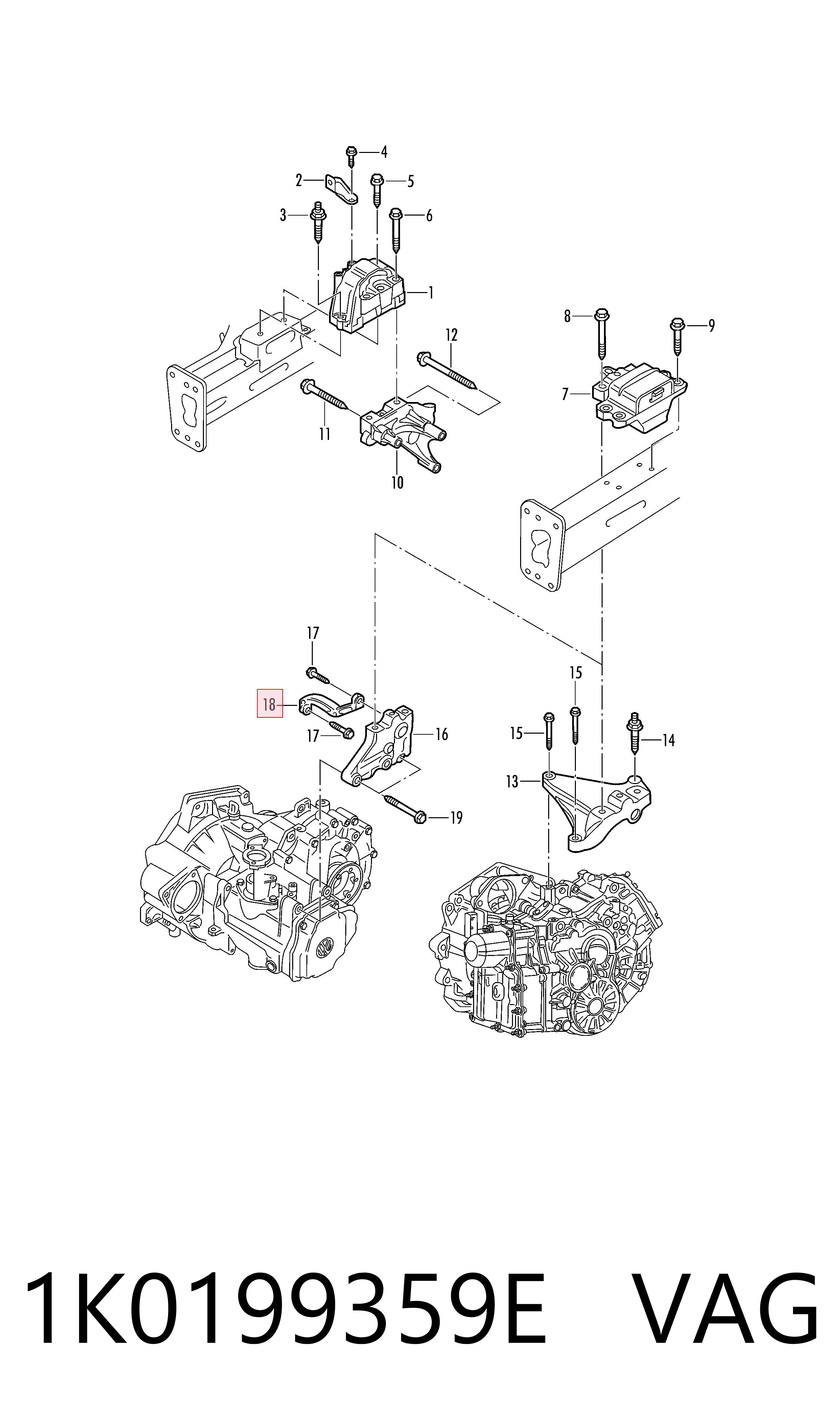 Подушка (опора) двигателя, левая на Volkswagen Jetta VII BU3, BU4