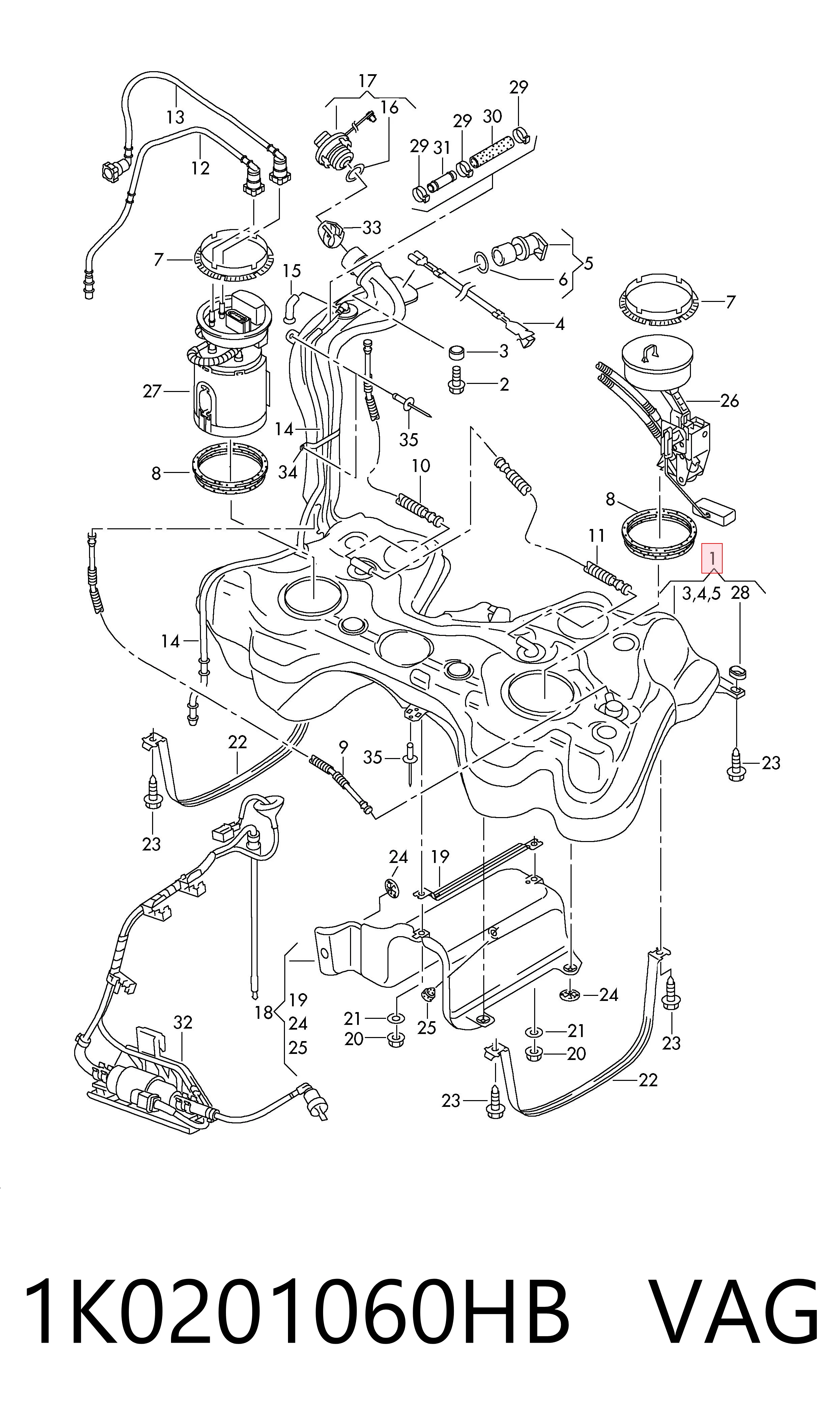 Бак топливный на Seat Altea XL 5P5, 5P8