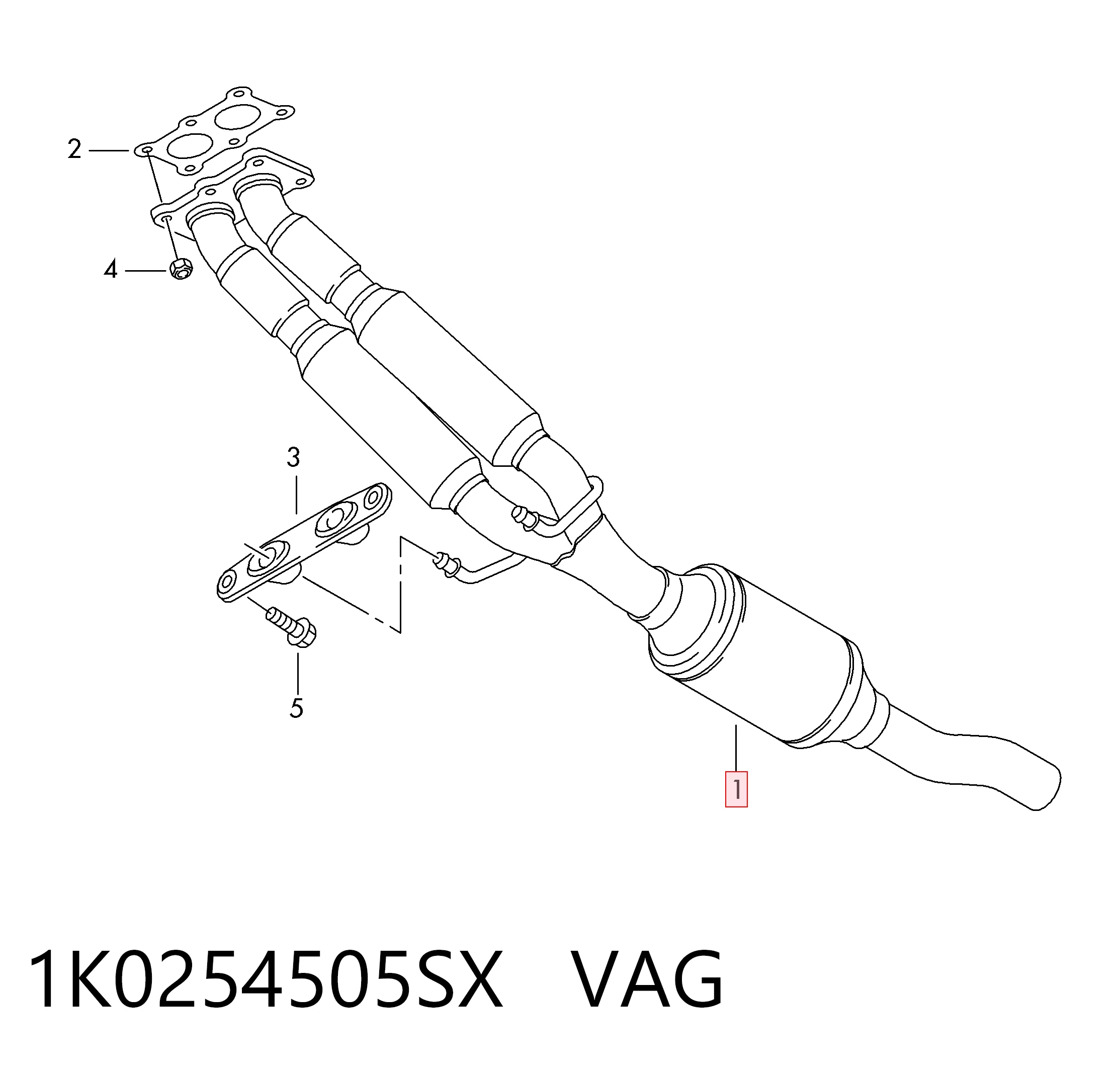 1K0254505SX VAG Глушитель, передняя часть