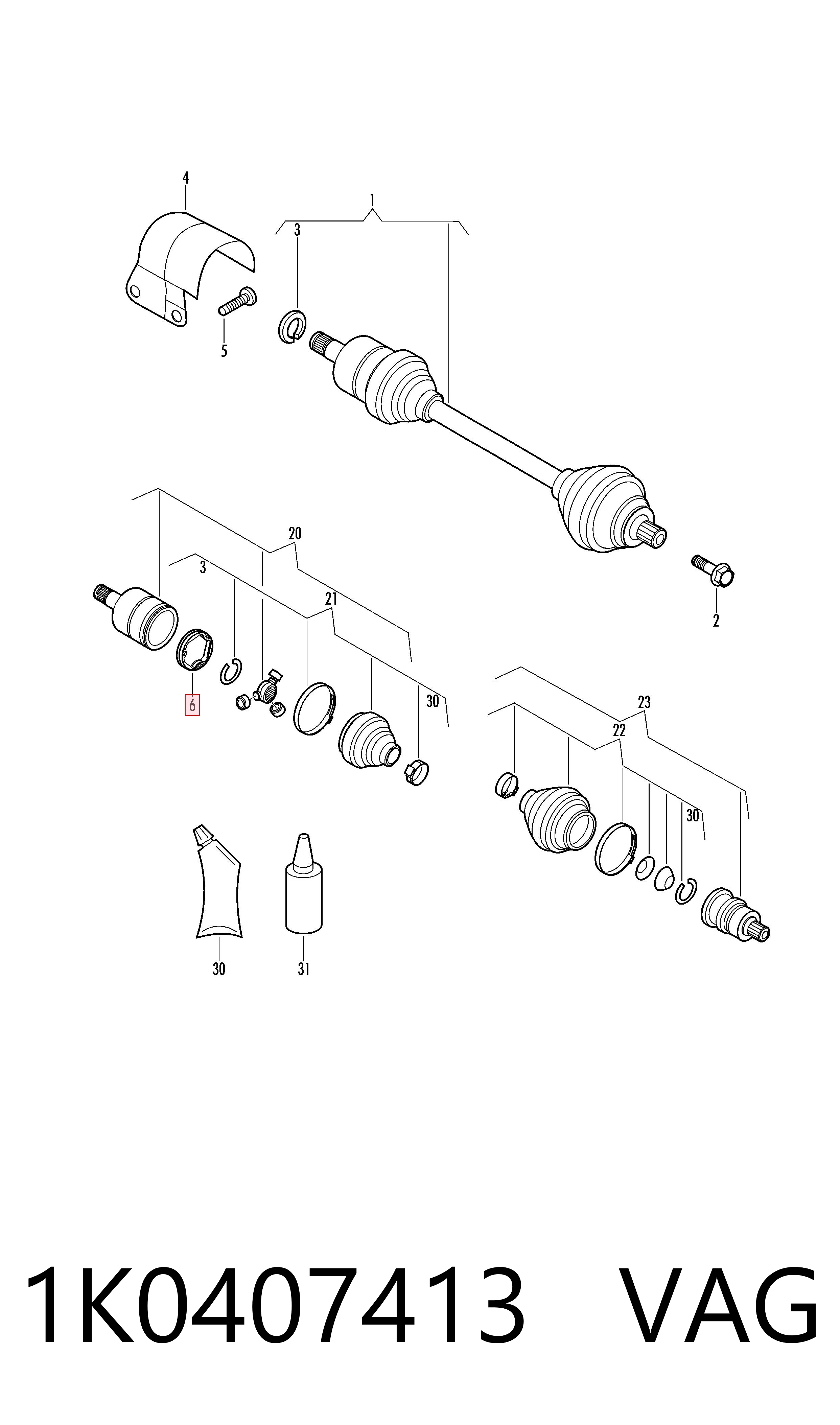  VAG 1K0407413 цена, от 14.91 USD