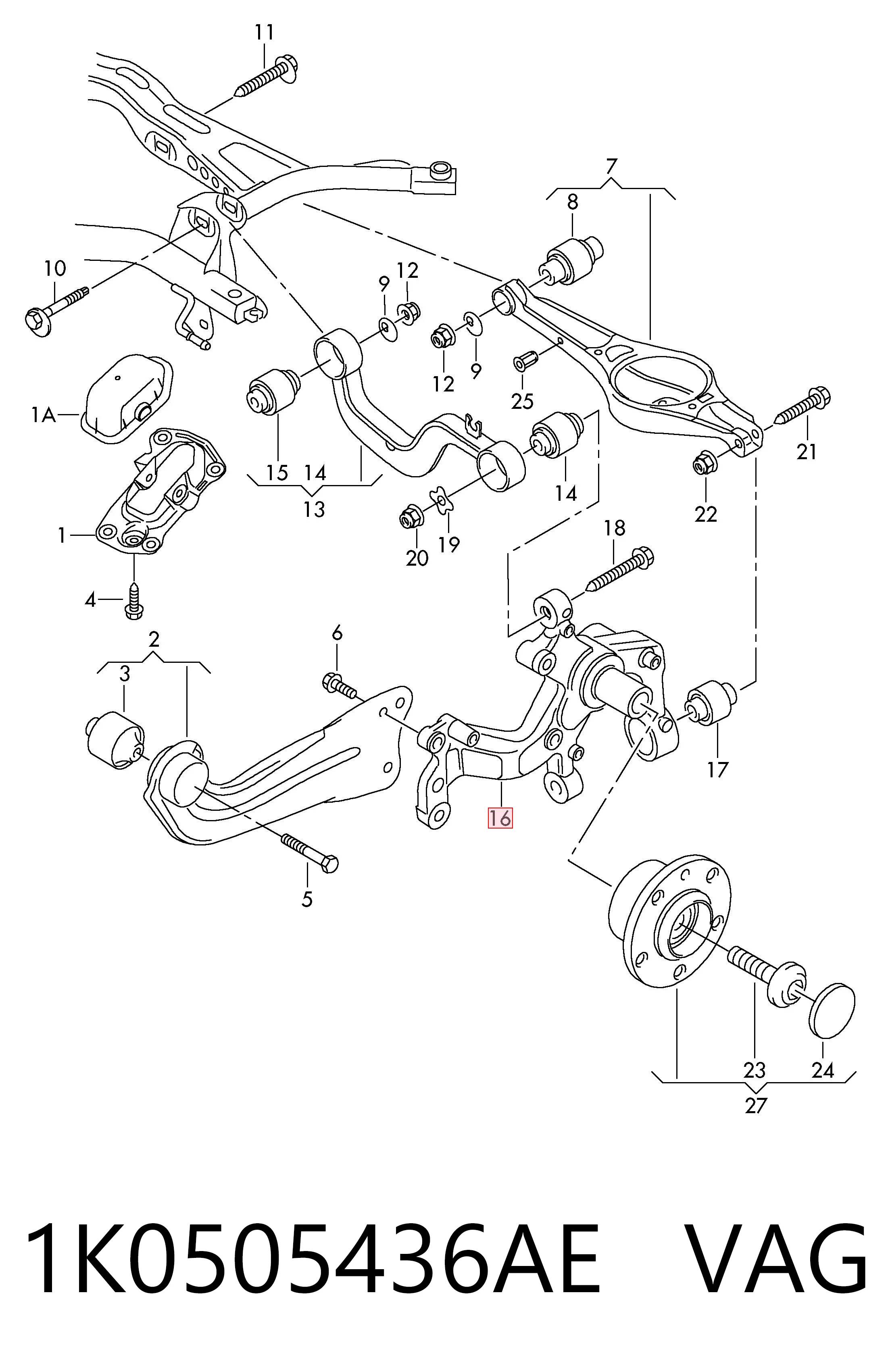 1K0505436AE VAG Цапфа правая