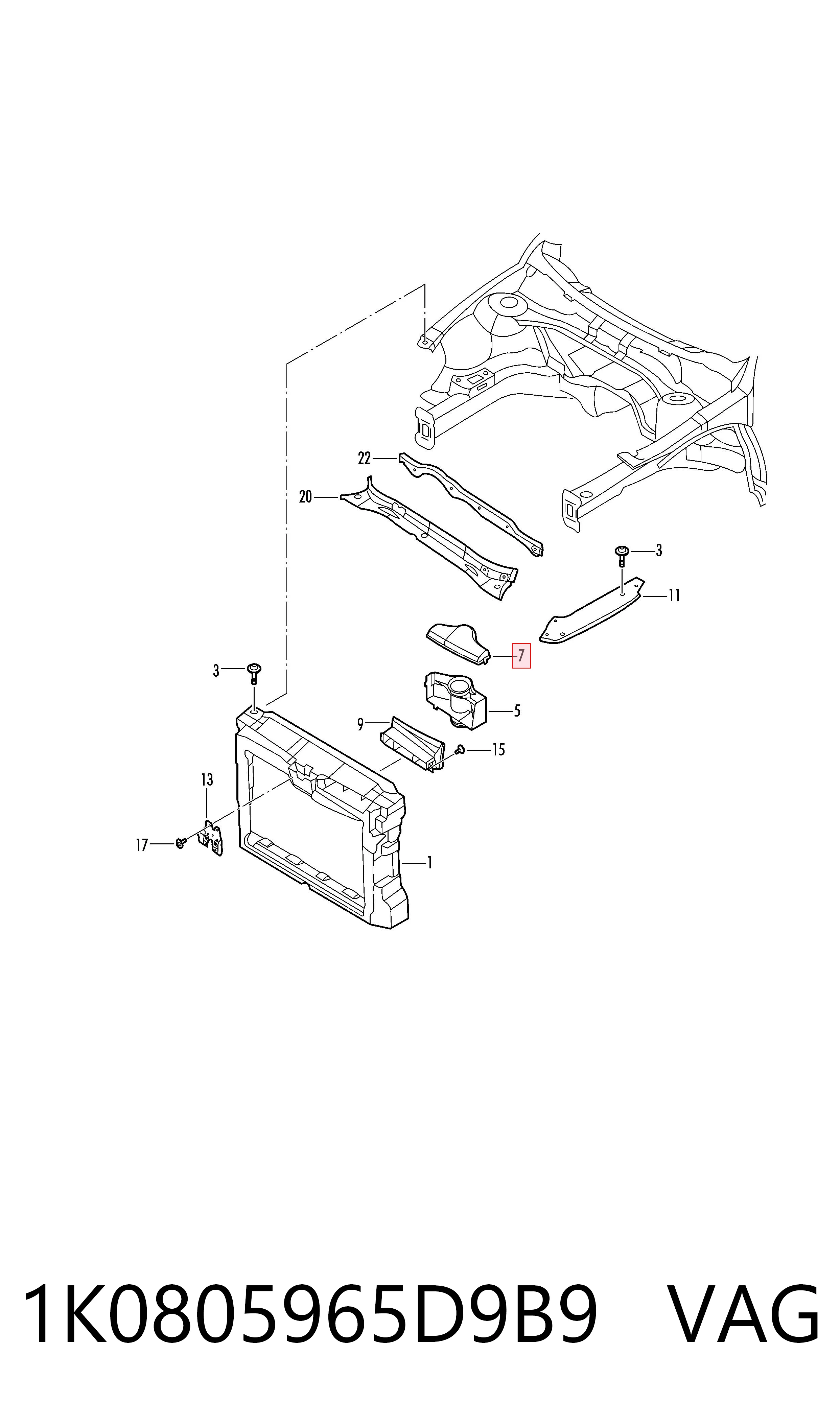 Воздухозаборник воздушного фильтра на Volkswagen Caddy III 2KB, 2KJ, 2CB, 2CJ