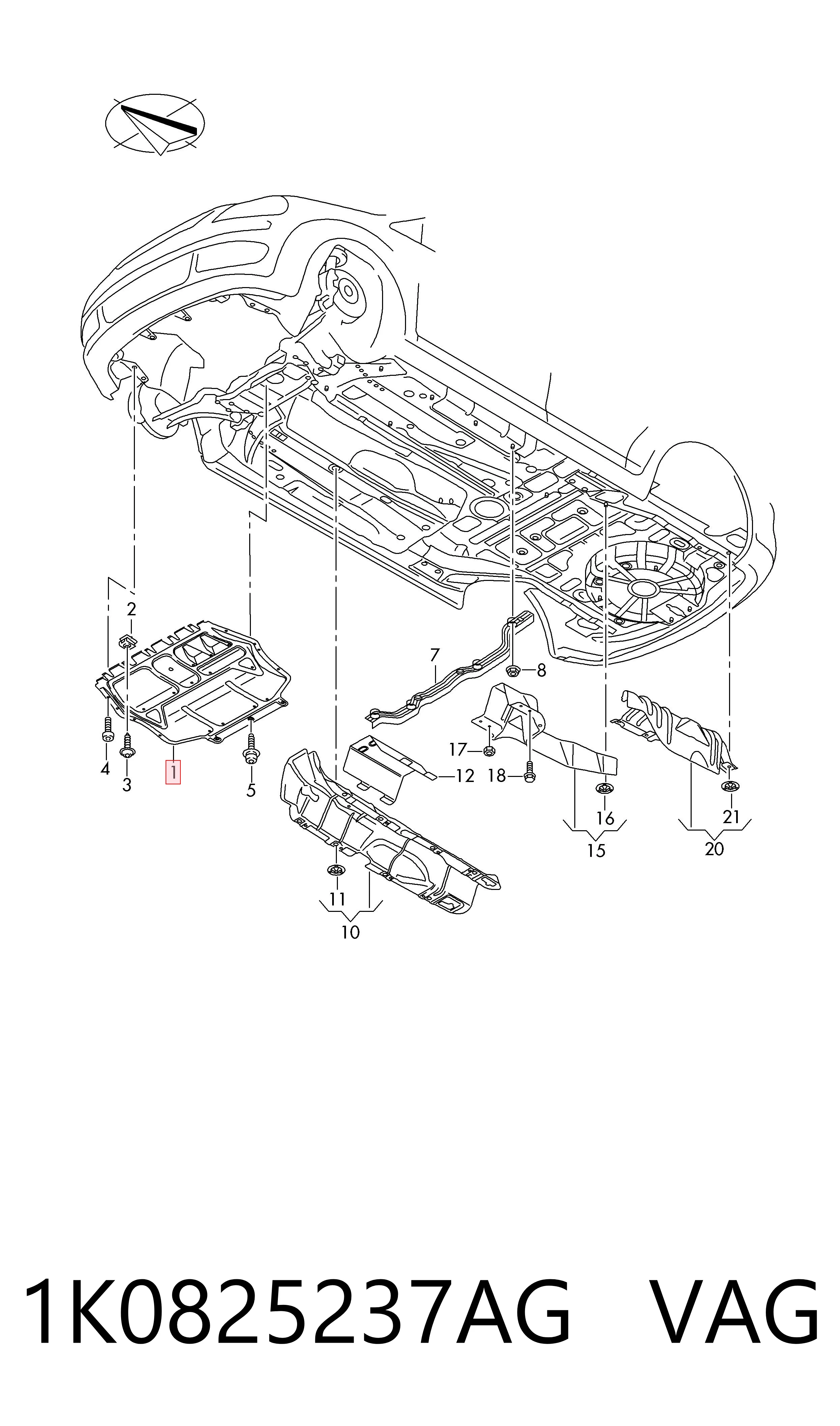  Защита двигателя Audi A3 