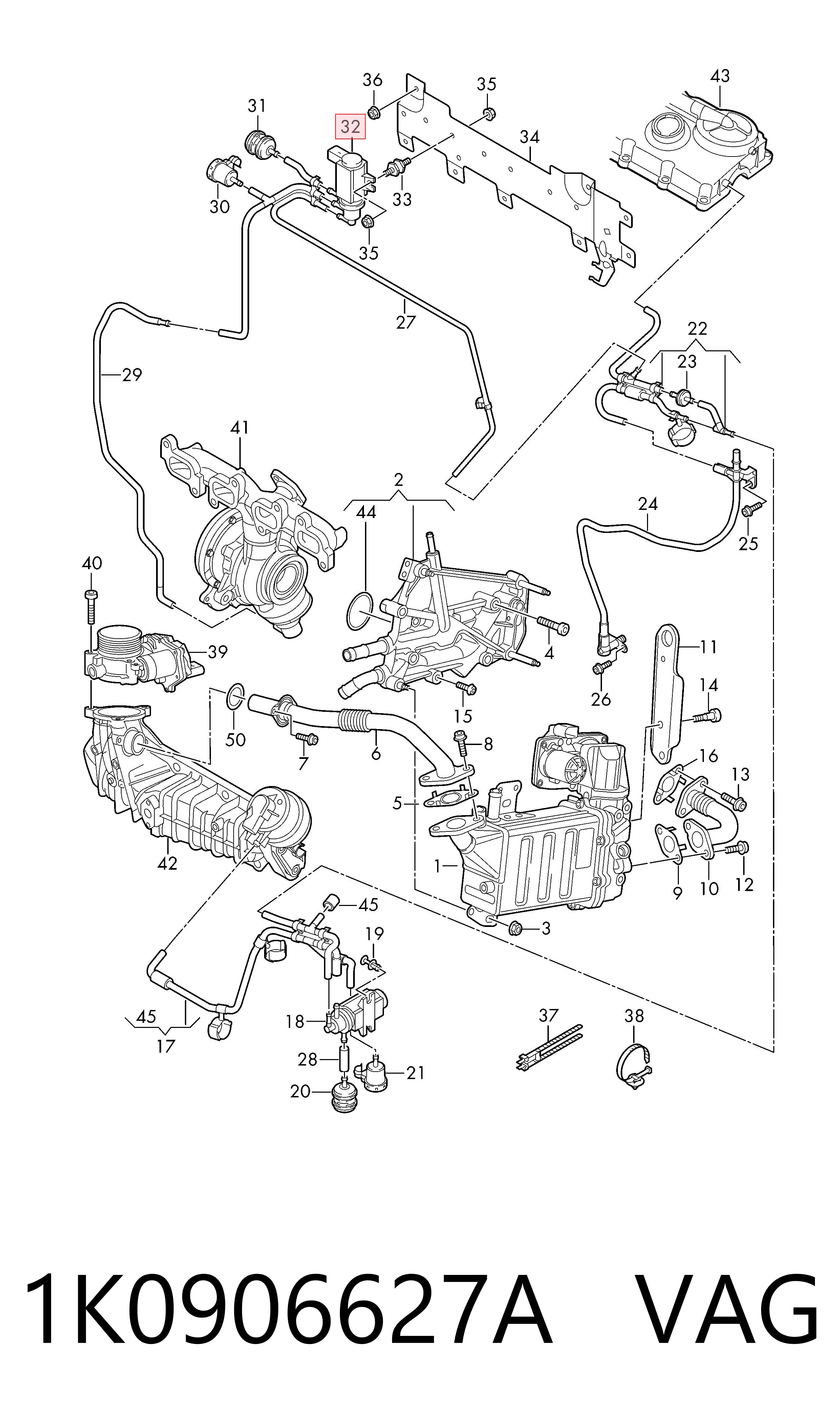 Клапан соленоид регулирования заслонки EGR VAG 1K0906627A цена, от 9.88 USD