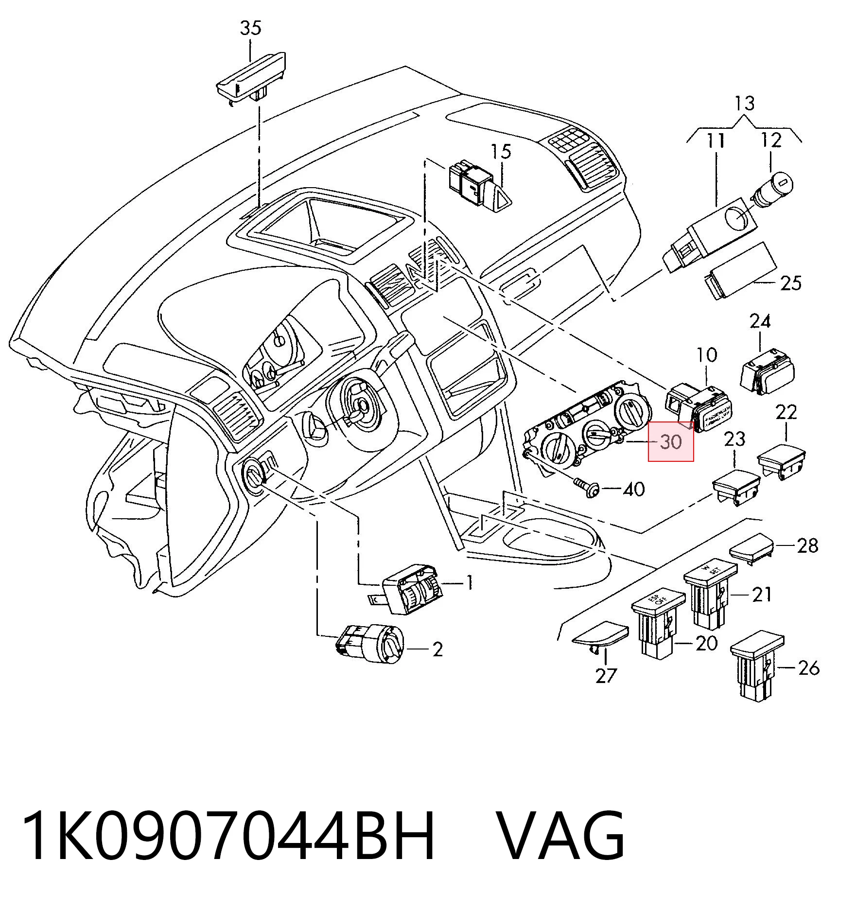  Блок управления кондиционером Volkswagen Jetta 5