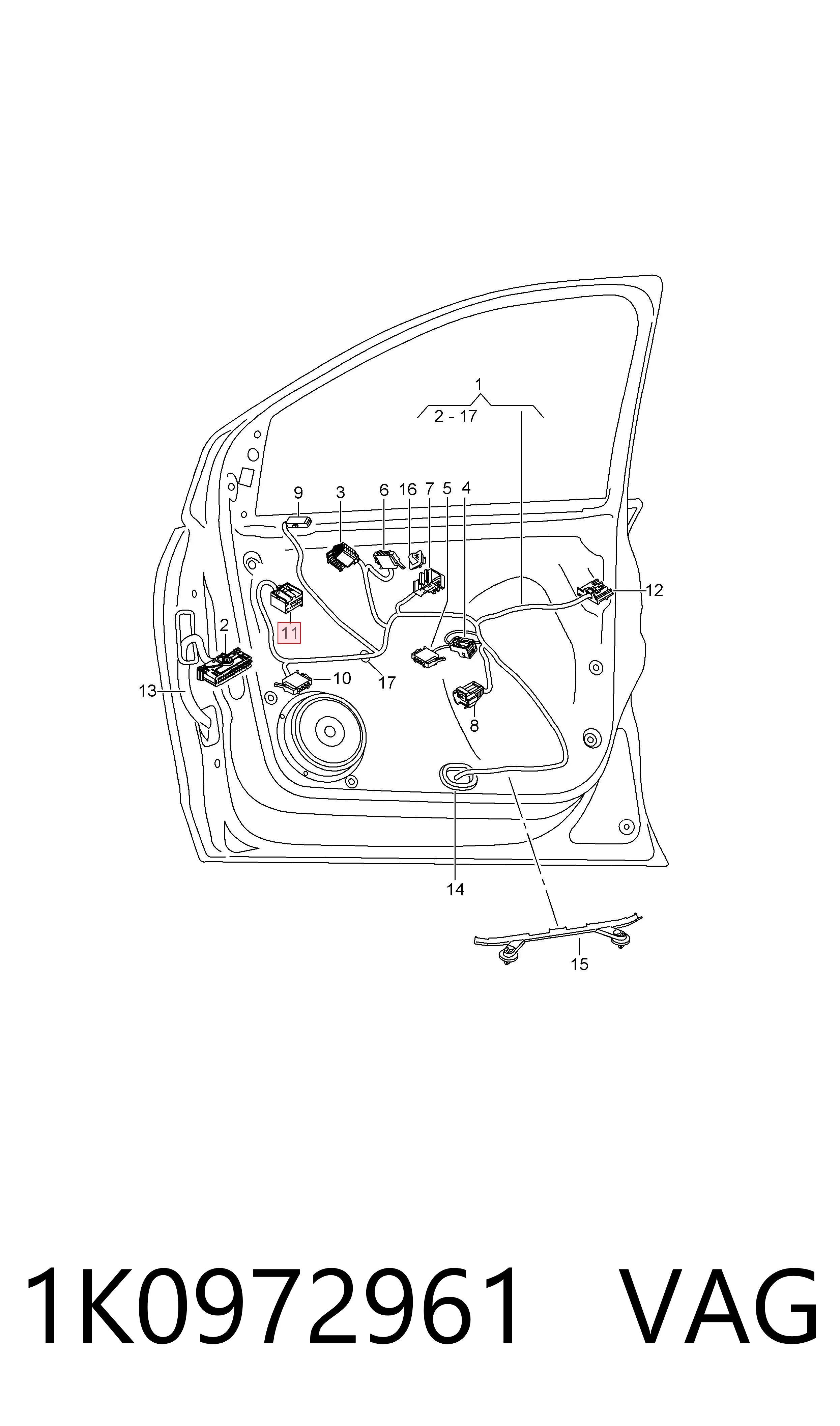  VAG 1K0972961 цена, от 1.27 USD