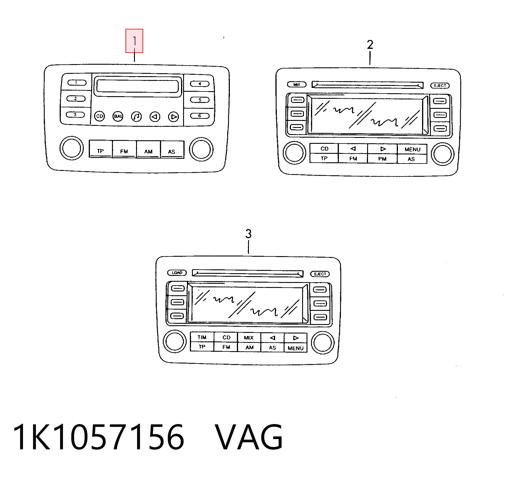 1K1057156 VAG Радиоприемник