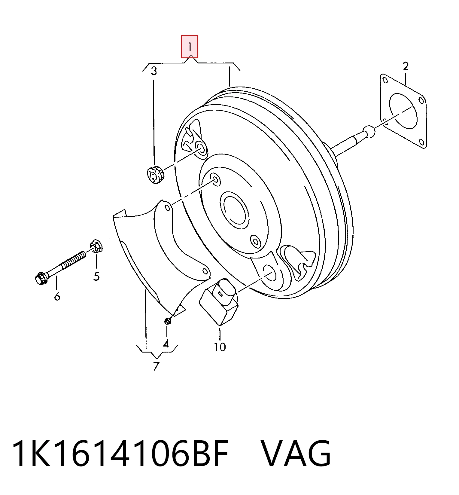 Вакуумник VAG 1K1614106BF цена, от 413.97 USD