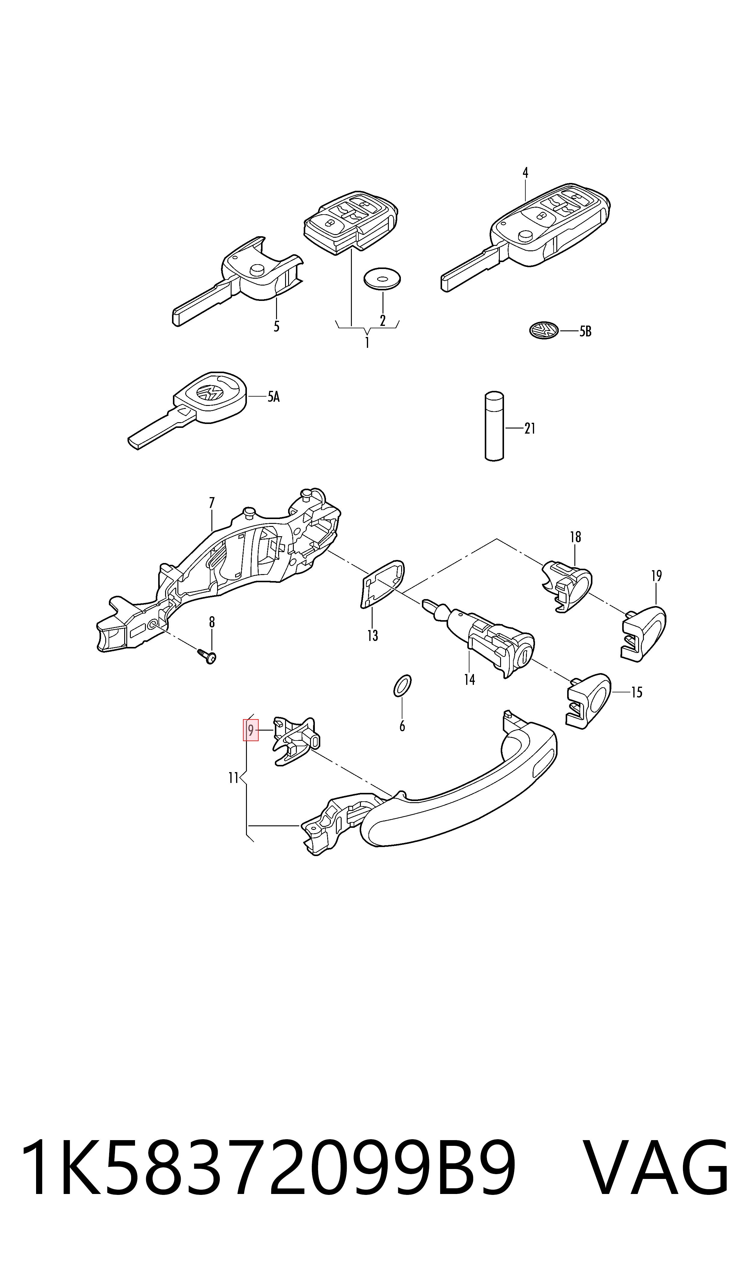  VAG 1K58372099B9 цена, от 1.27 USD
