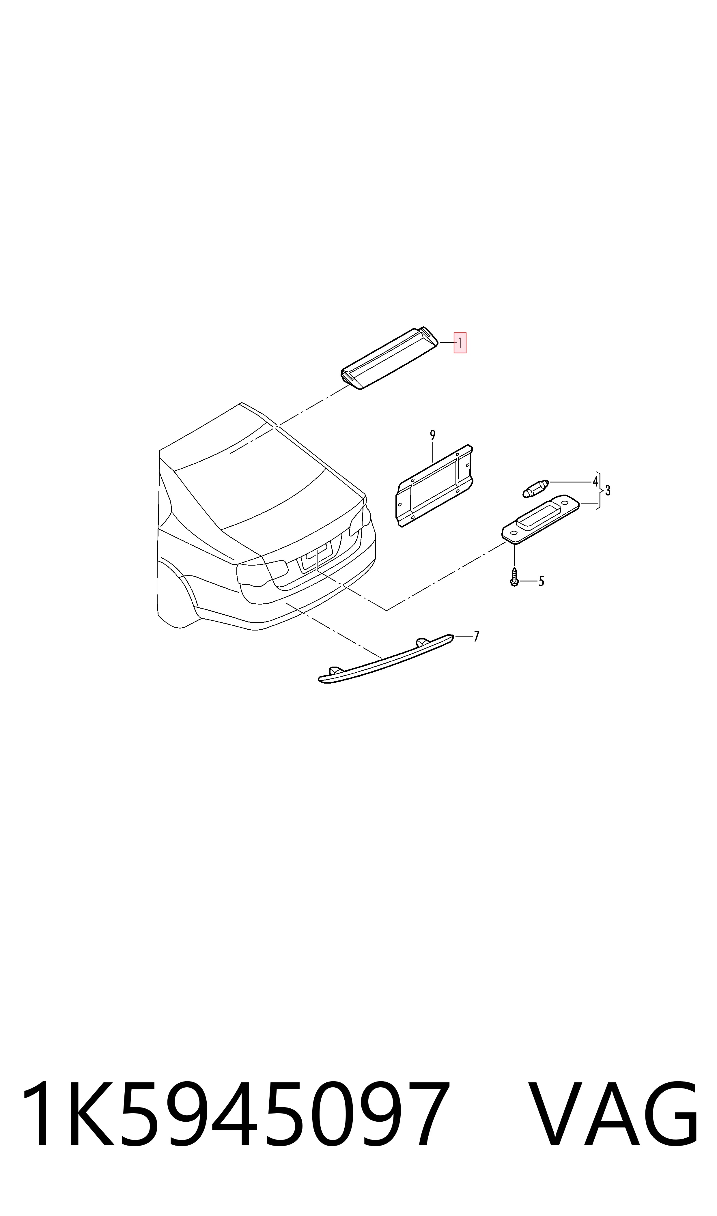  Задний стоп Volkswagen Passat 