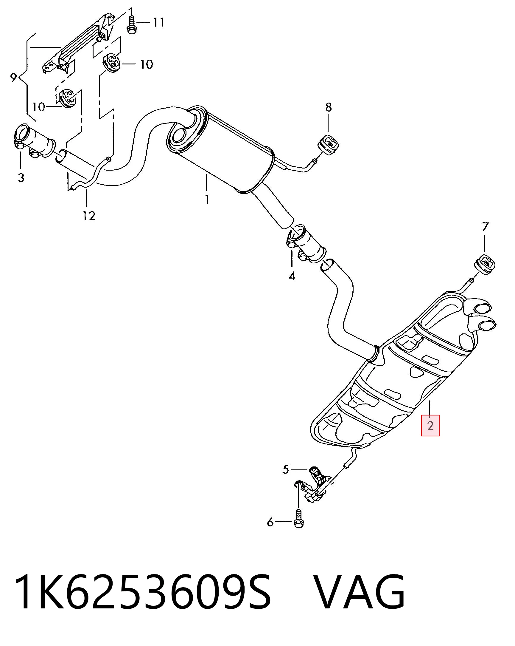  Глушитель задний Audi A3 