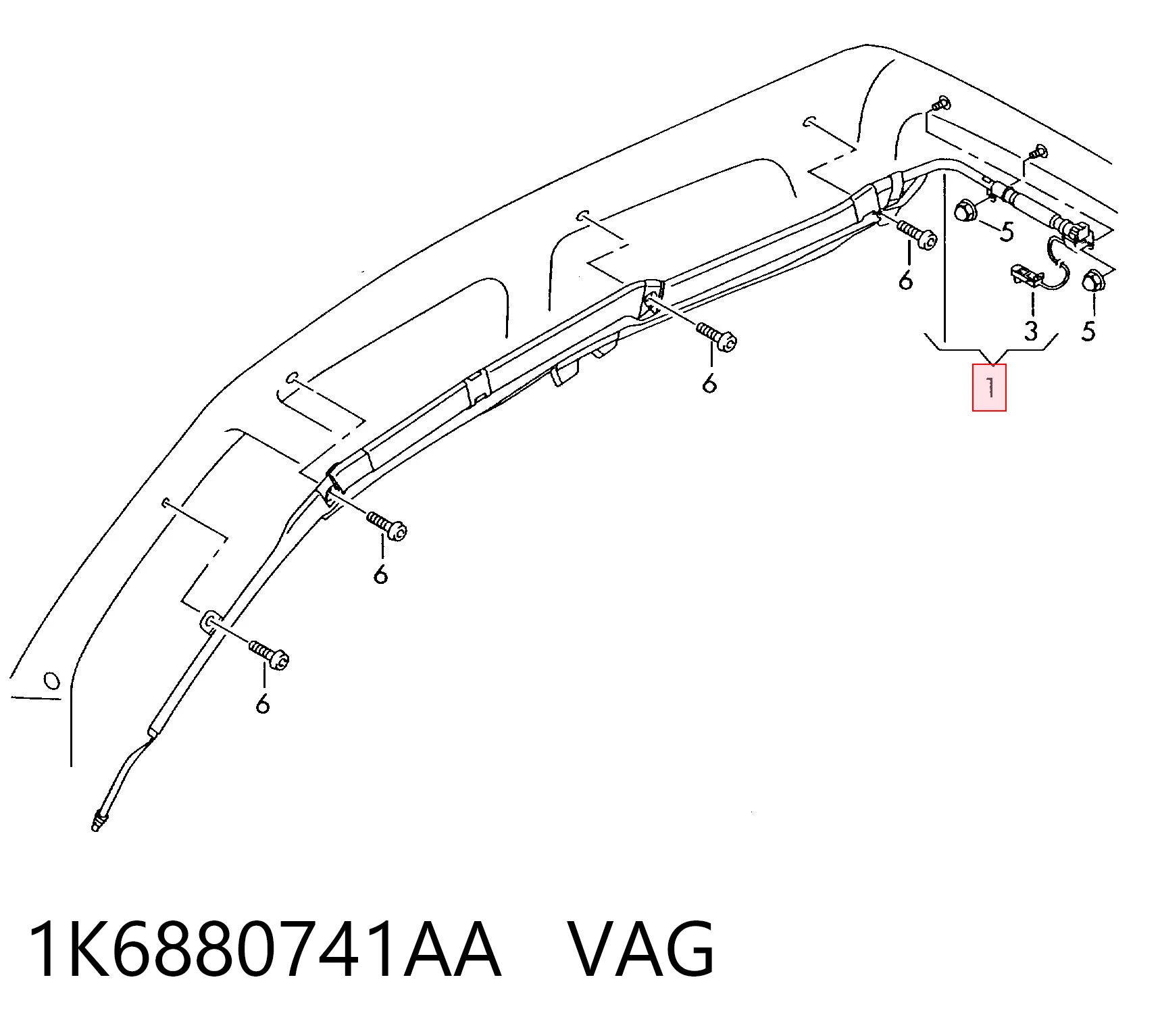 1K6880741AA VAG Левая шторка безопасности