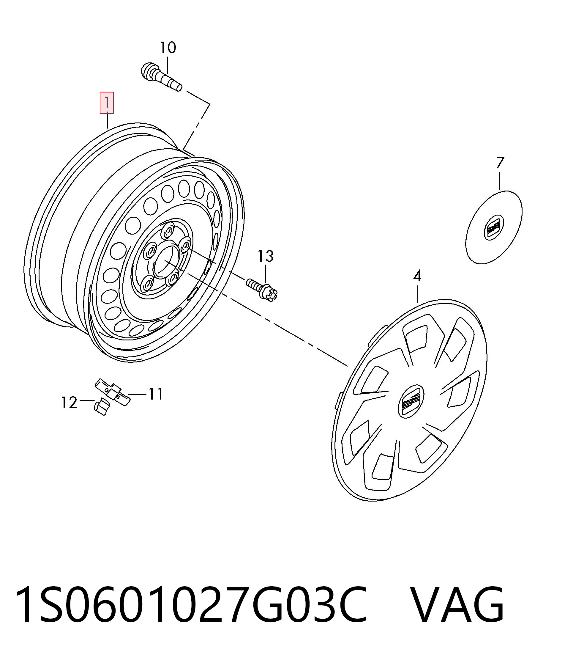 Колеса VAG 1S0601027G03C цена, от 58.70 USD