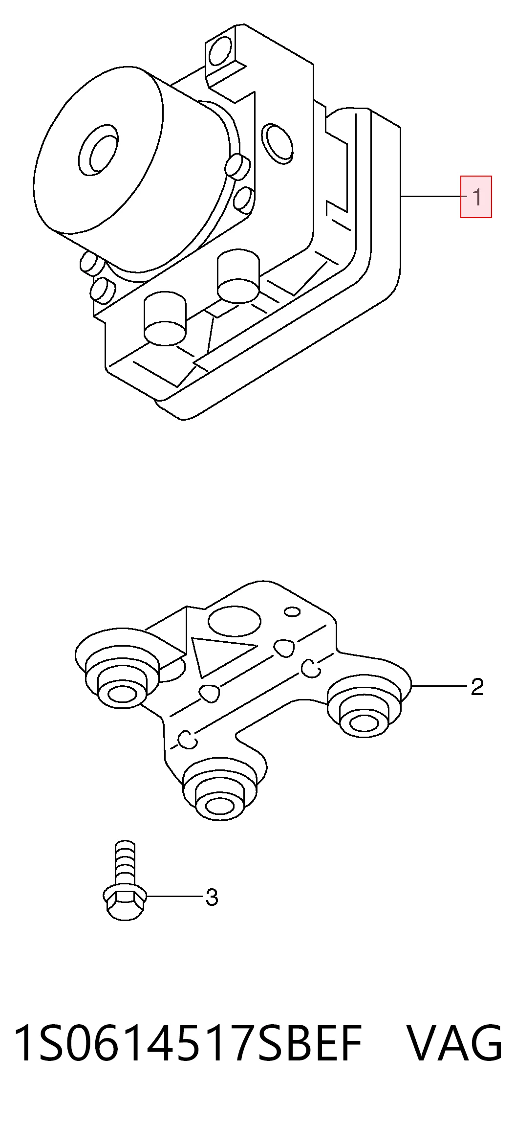 1S0614517SBEF VAG Блок ABS гидравлический