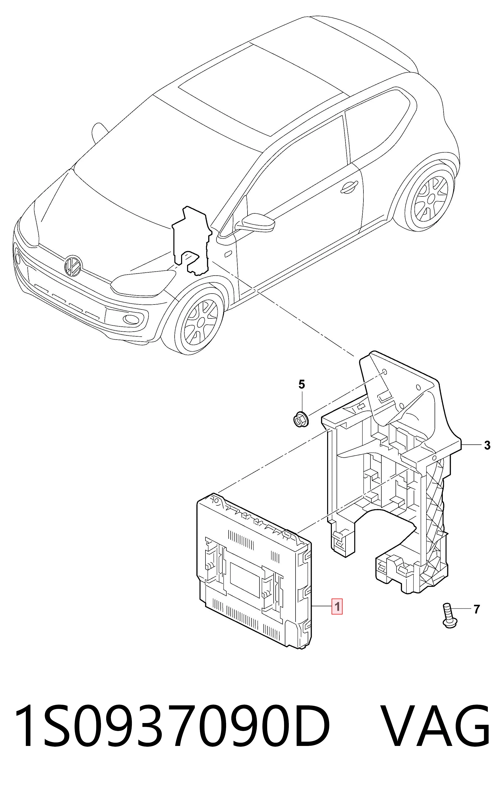 1S0937090D VAG Блок управления систем комфорта