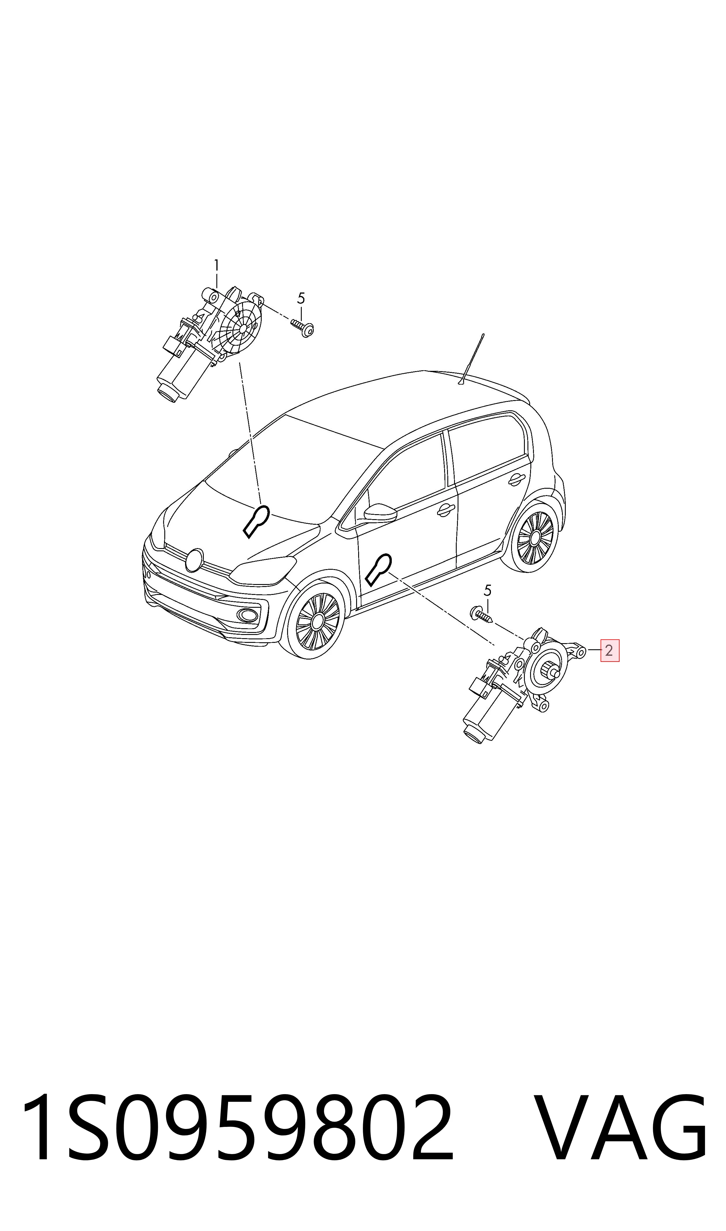 1S0959802 VAG Мотор стеклоподъемника двери передней правой