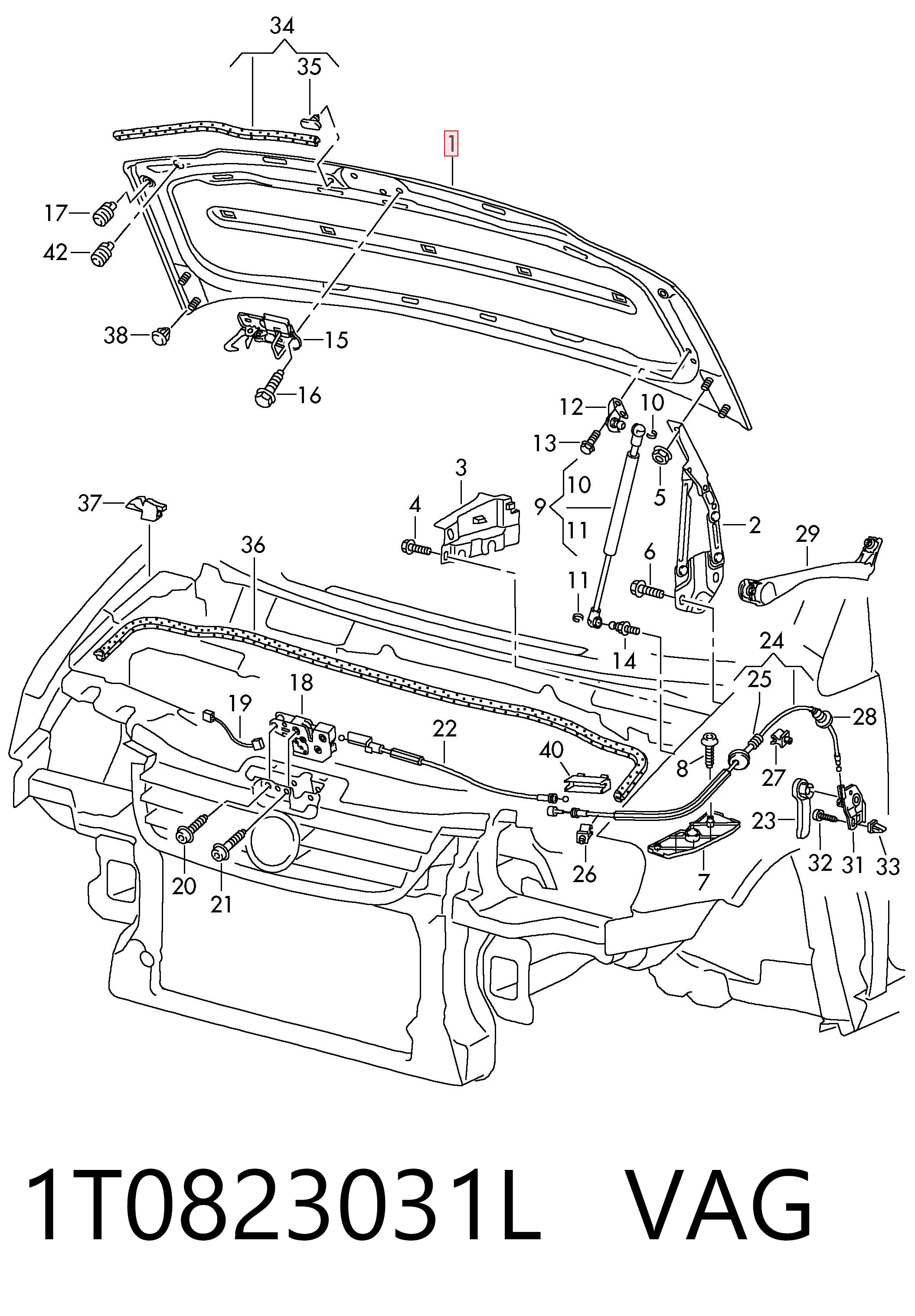  Капот Volkswagen Touran 1