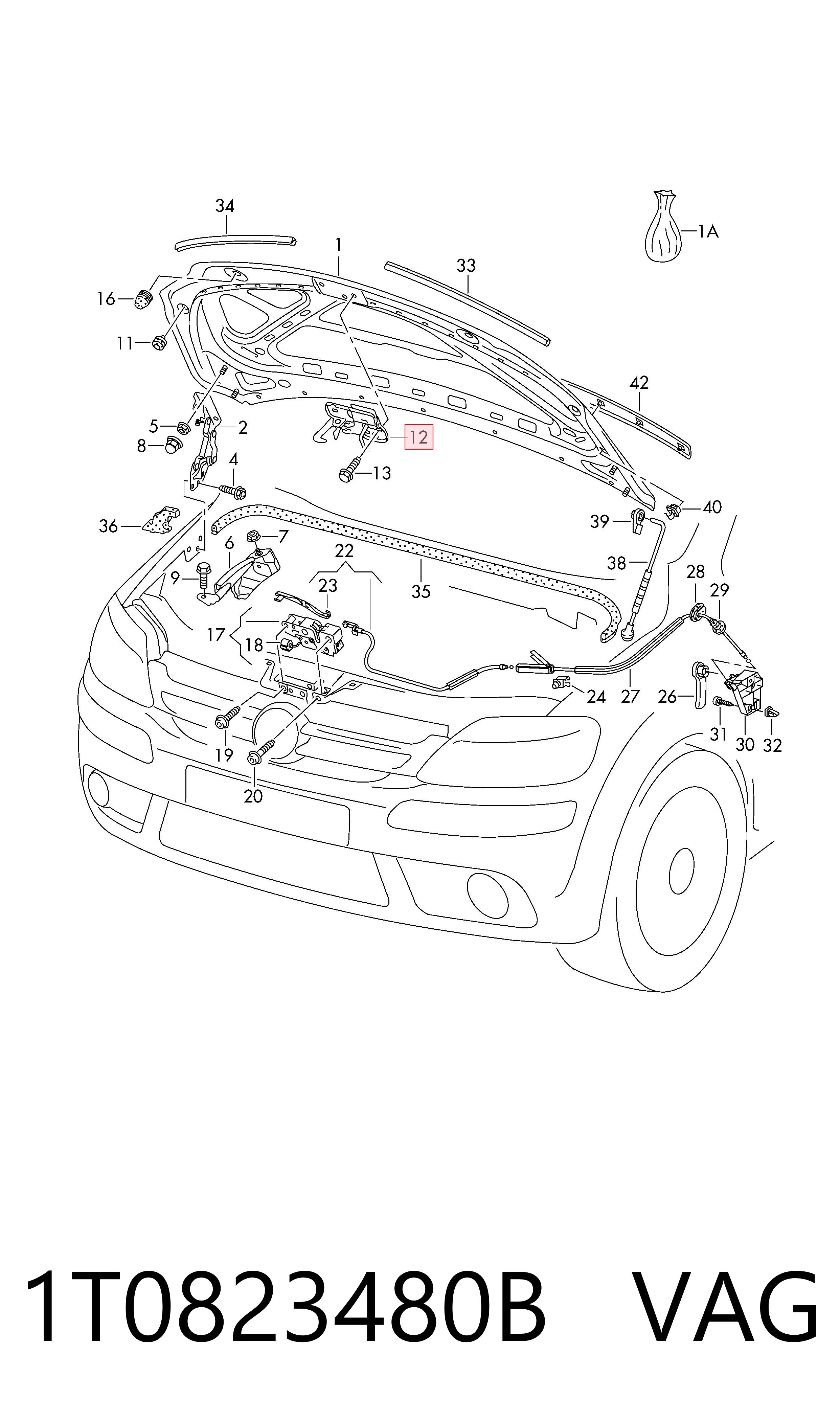 Замок капота Volkswagen Golf PLUS V хэтчбек (5M1, 521) (2004 - 2013) цена, от 6.33 USD