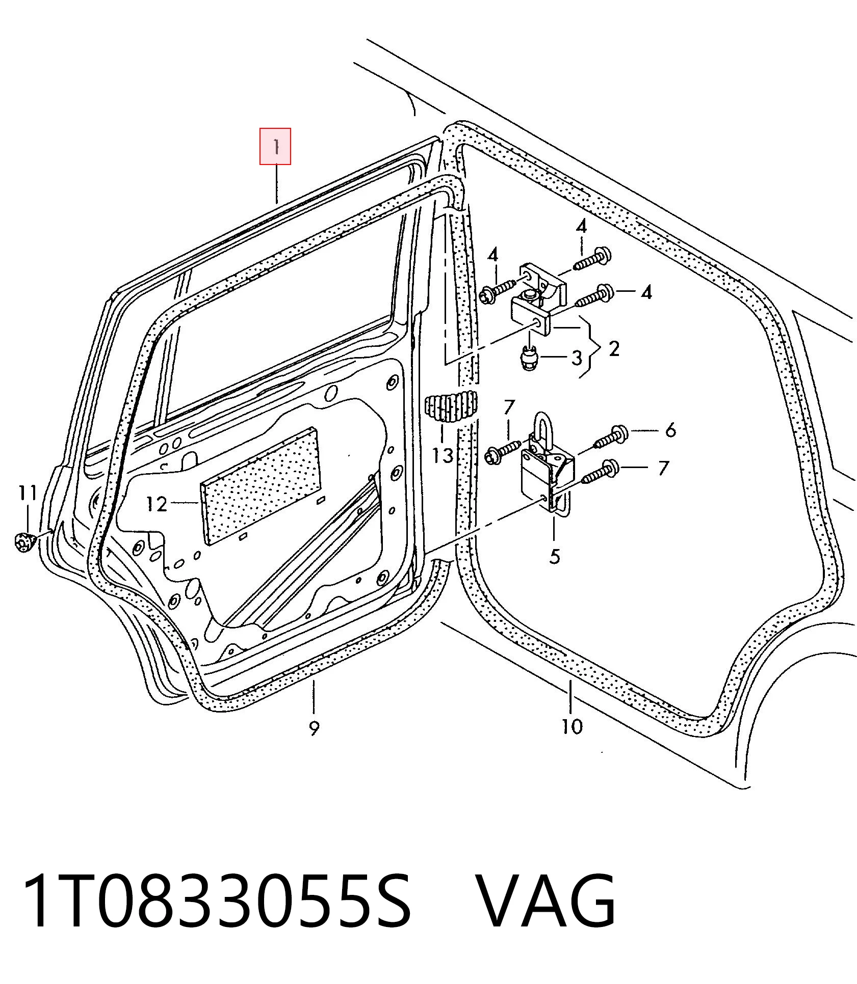 Дверь пассажирская задняя левая на Volkswagen Touran I 1T1, 1T2