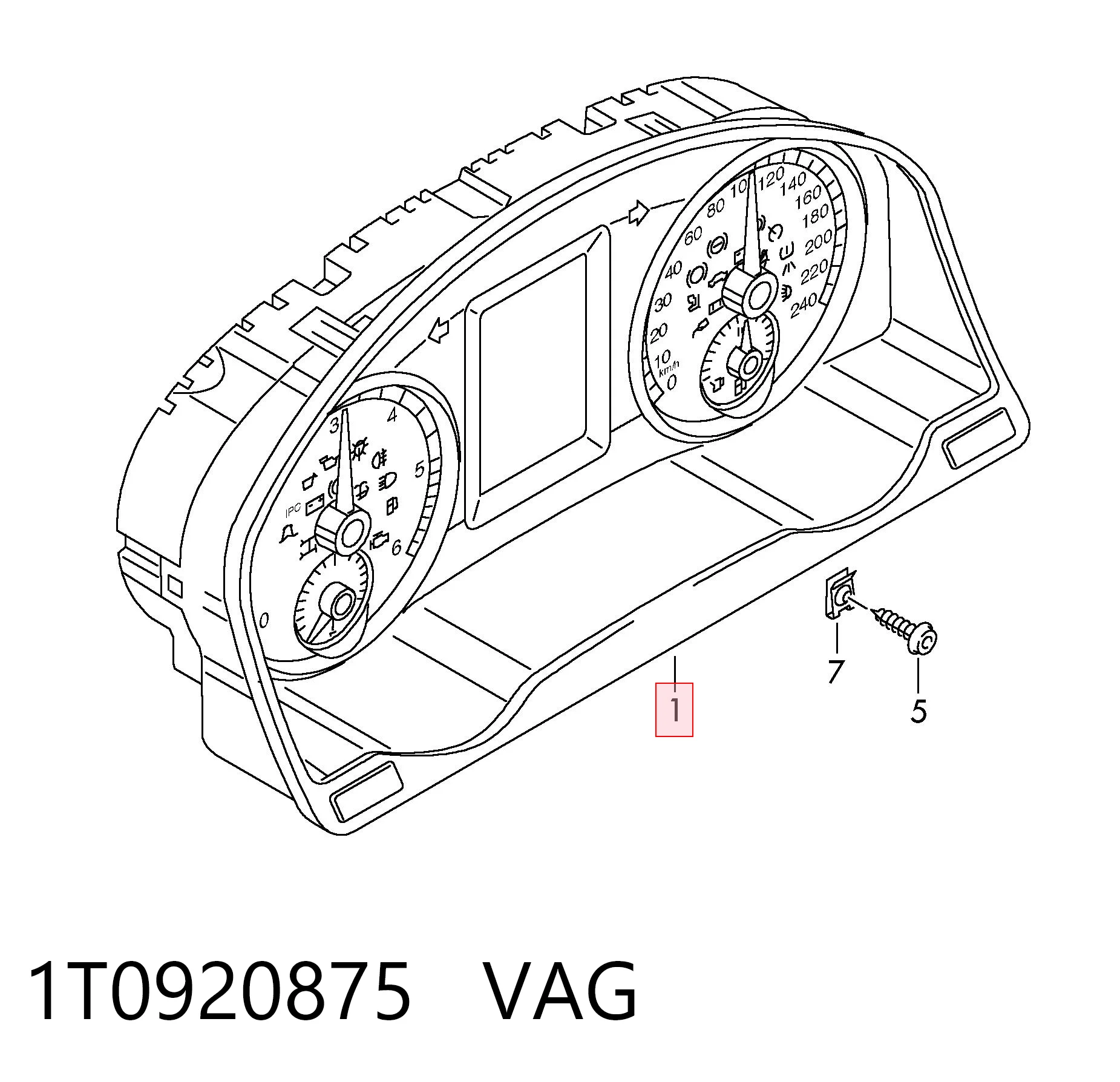 Купить 1T0920875 VAG Панель приборов
