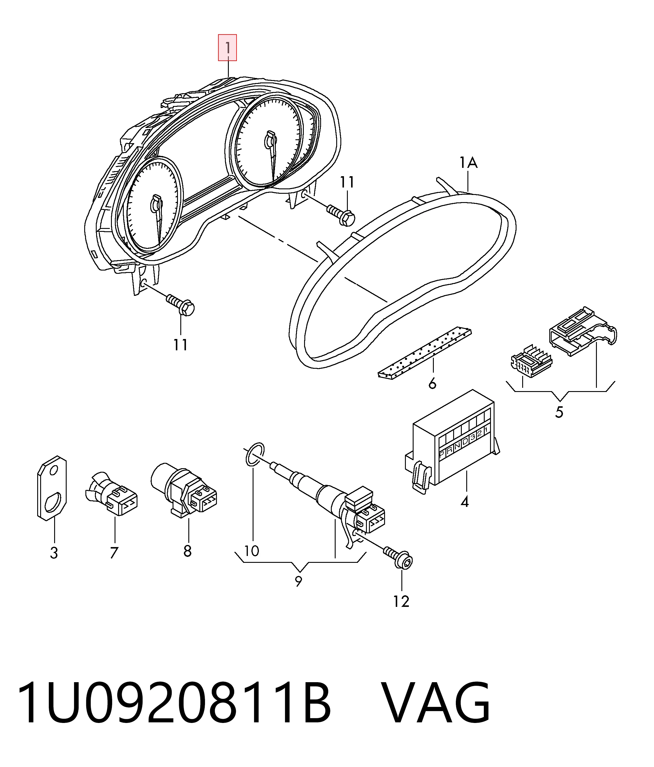1U0920811B VAG Щиток приборов