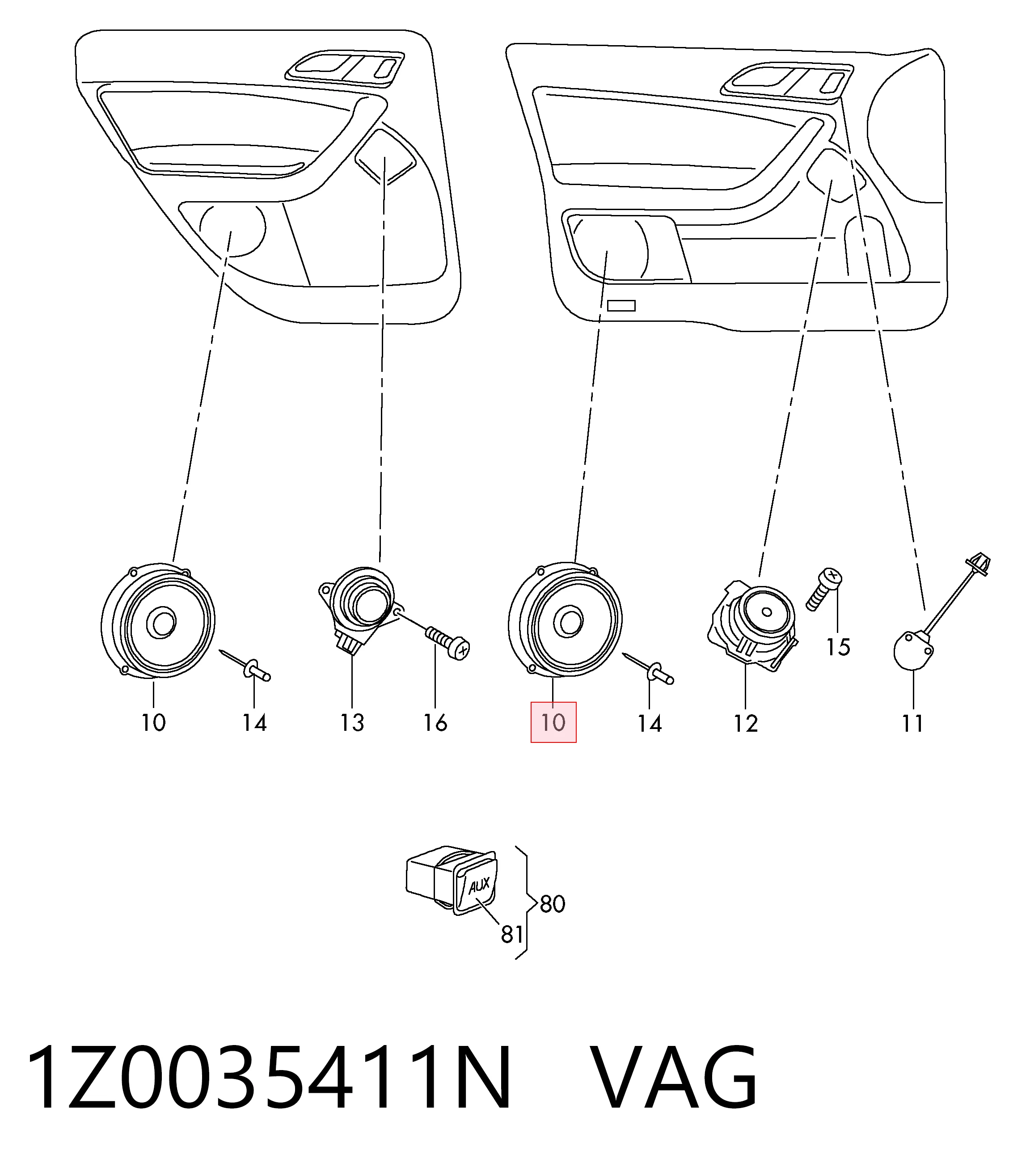 1Z0035411N VAG Динамик передний
