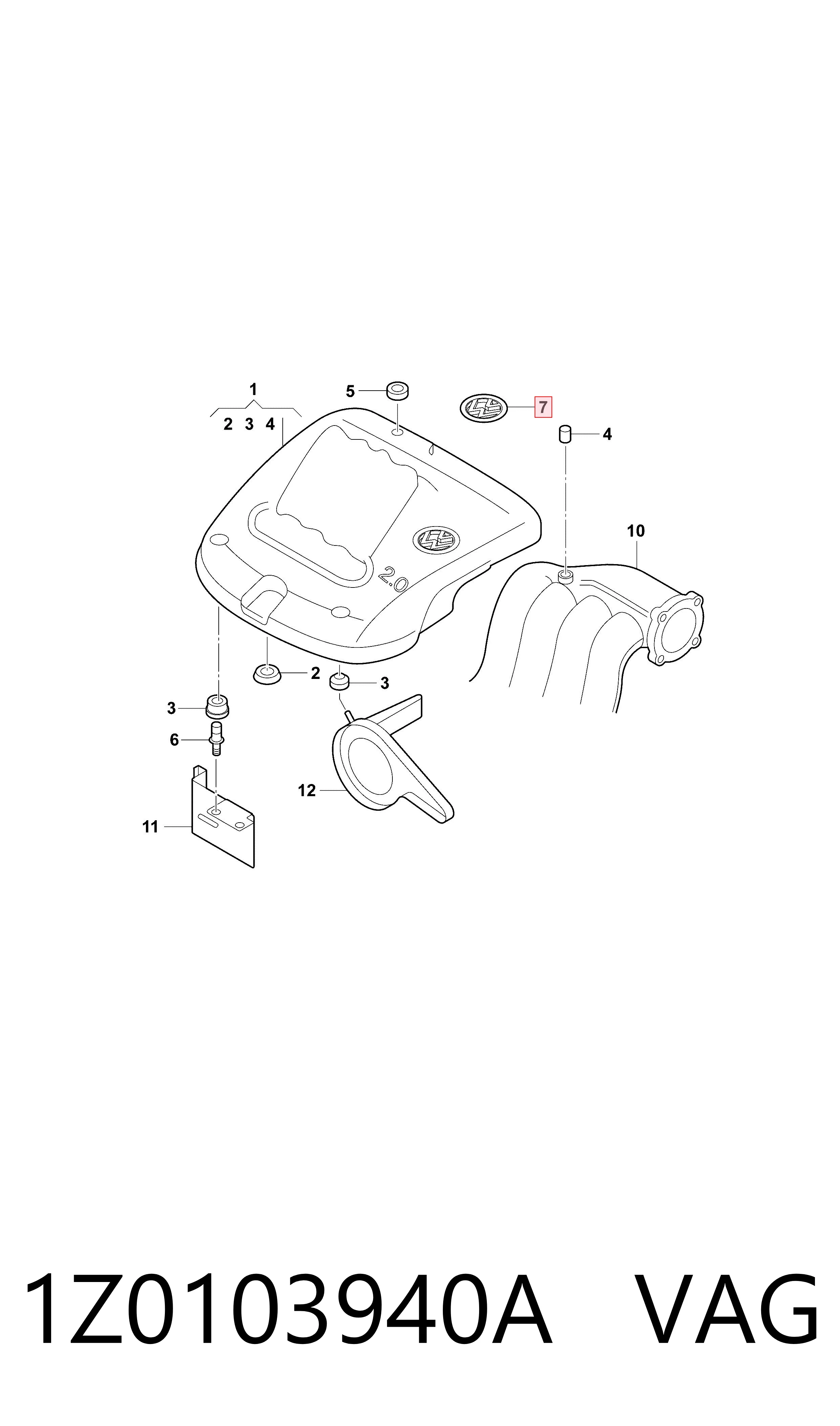 1Z0103940A VAG Эмблема решетки радиатора
