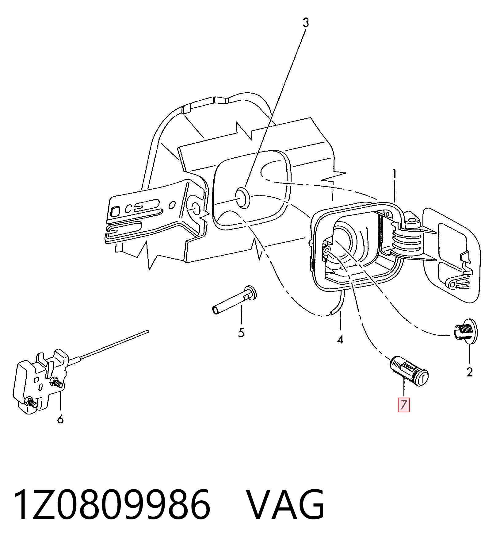1Z0809986 VAG Замок открывания лючка бензобака