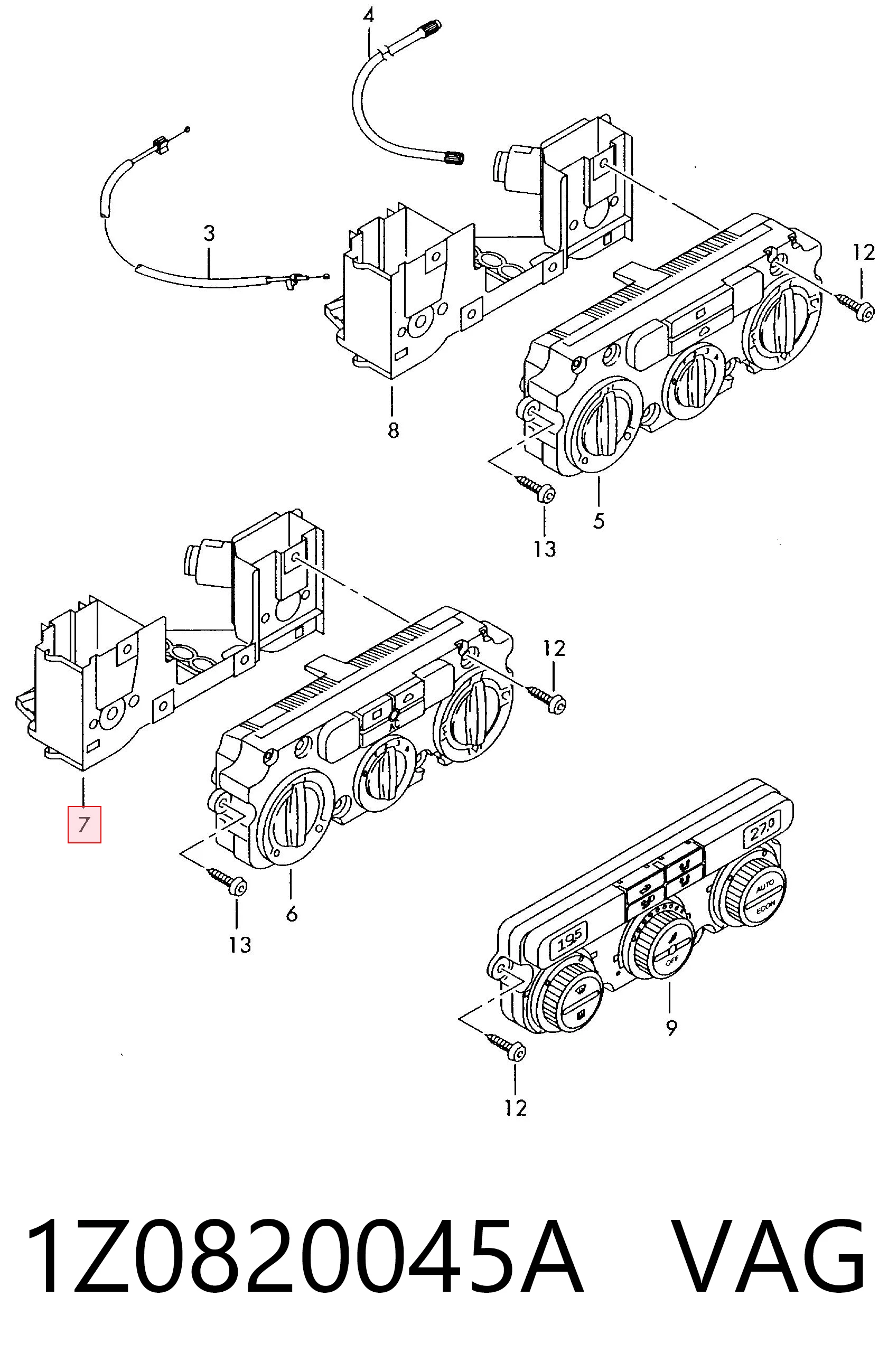 1Z0820045A VAG Механизм управления кондиционером